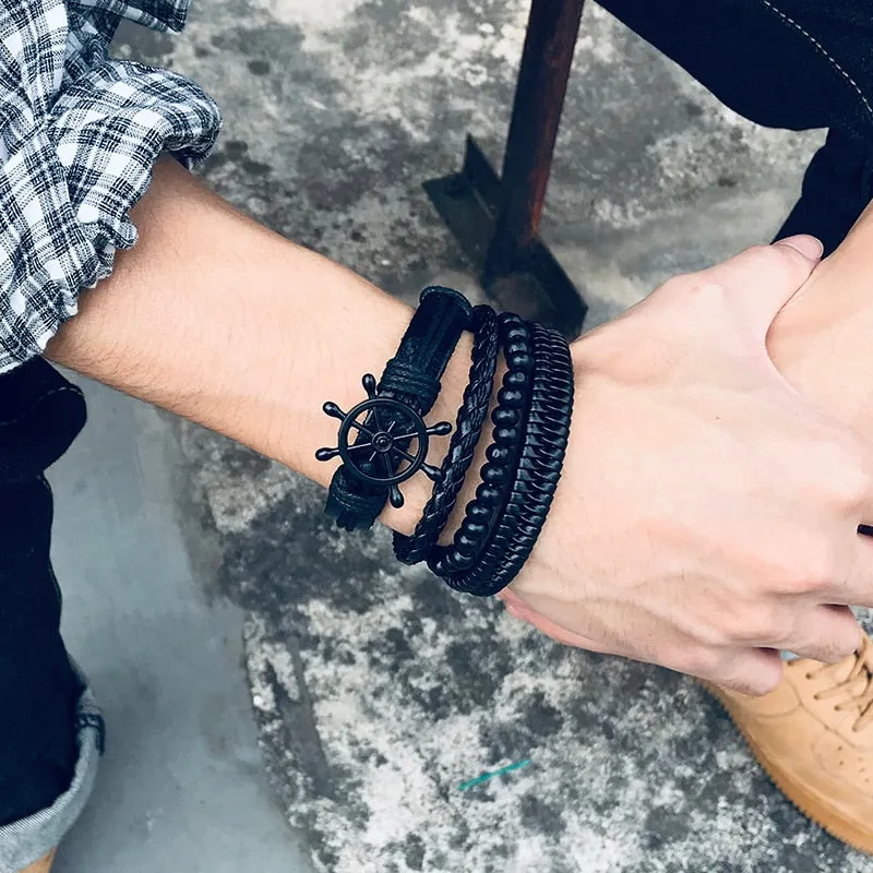 Braided Wrap Leather Vintage Tree of Life Bracelet