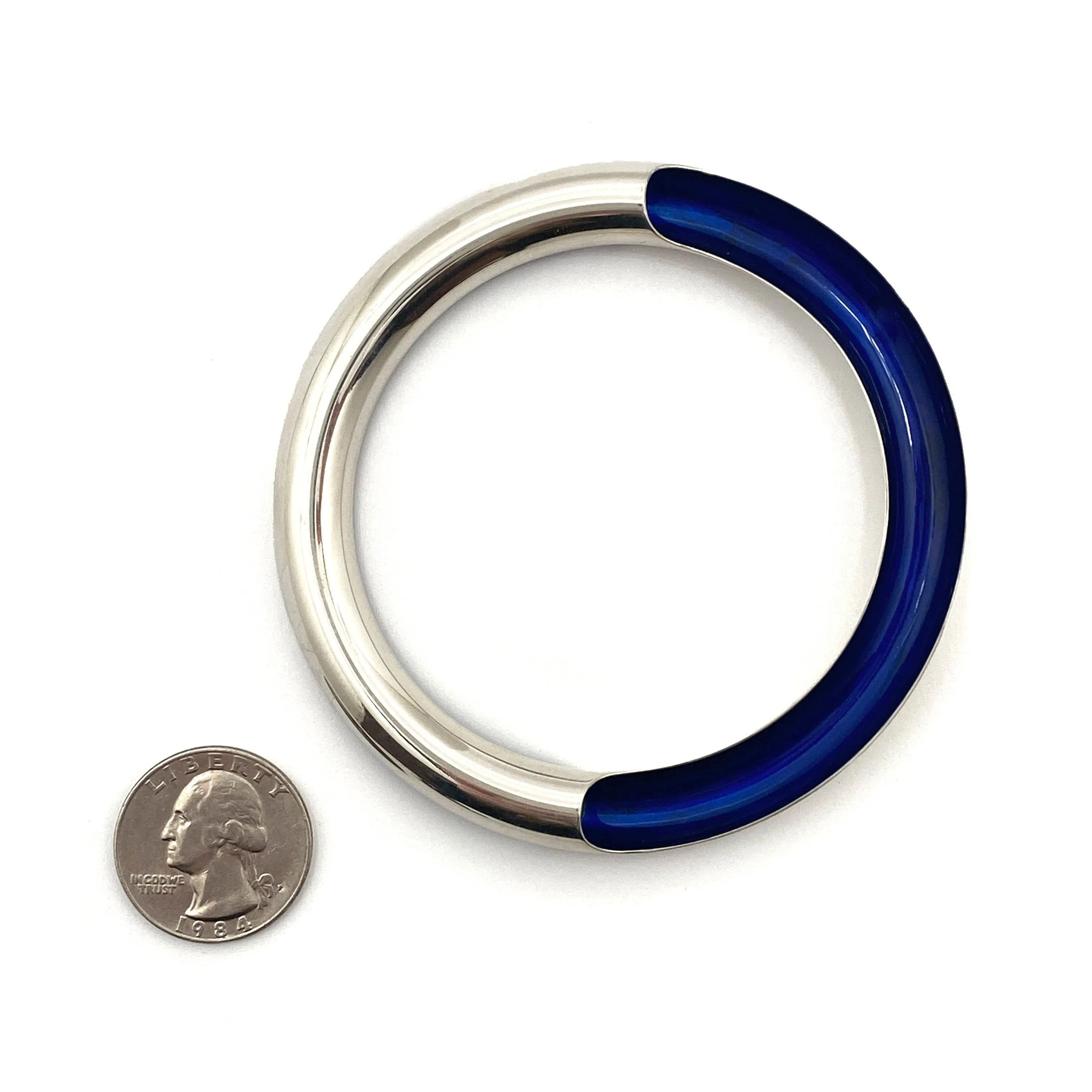 Bright Silver and Blue Bangle