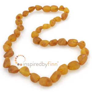 Child Baltic Amber Necklace - Brown Bean