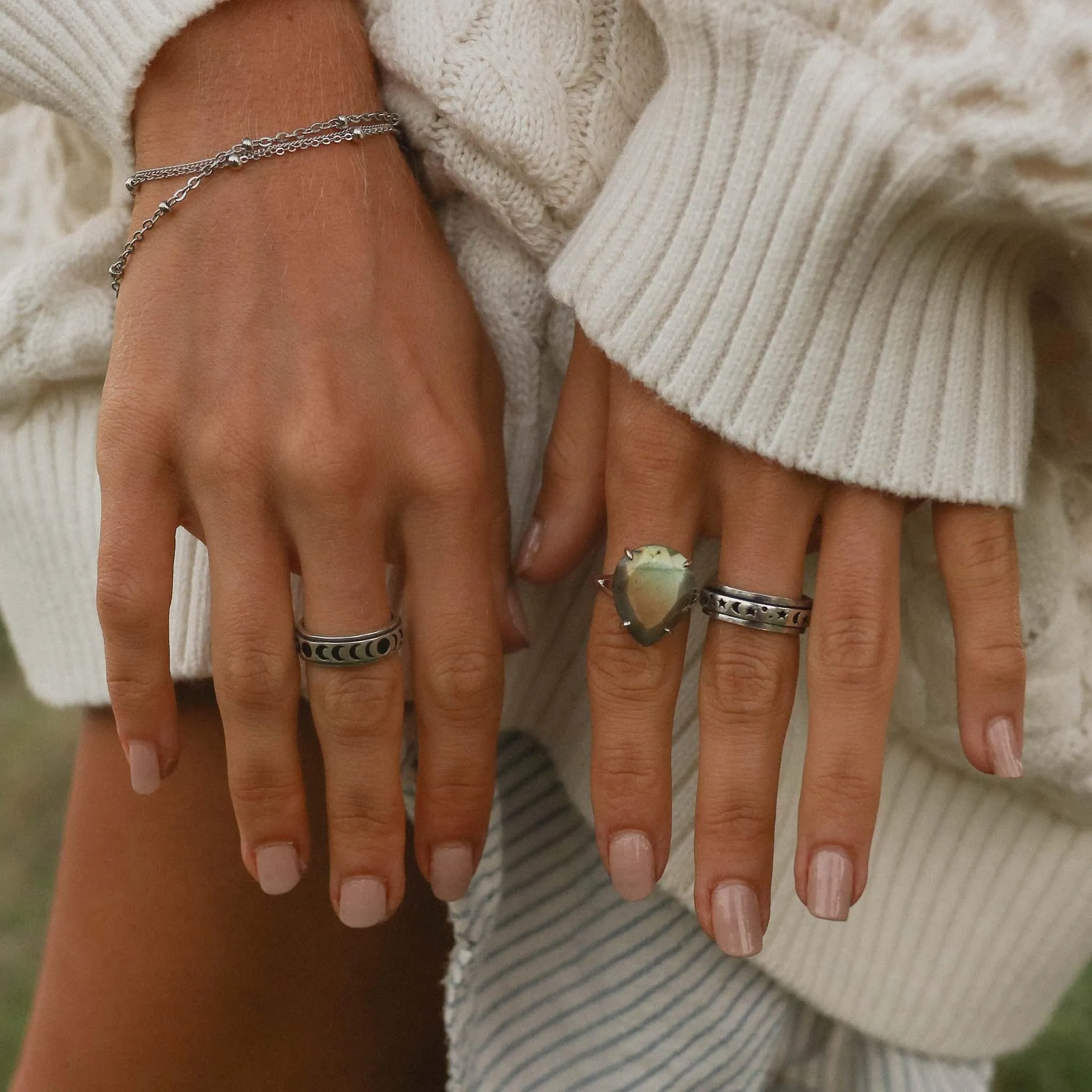 Classic Rain Drop Labradorite Ring