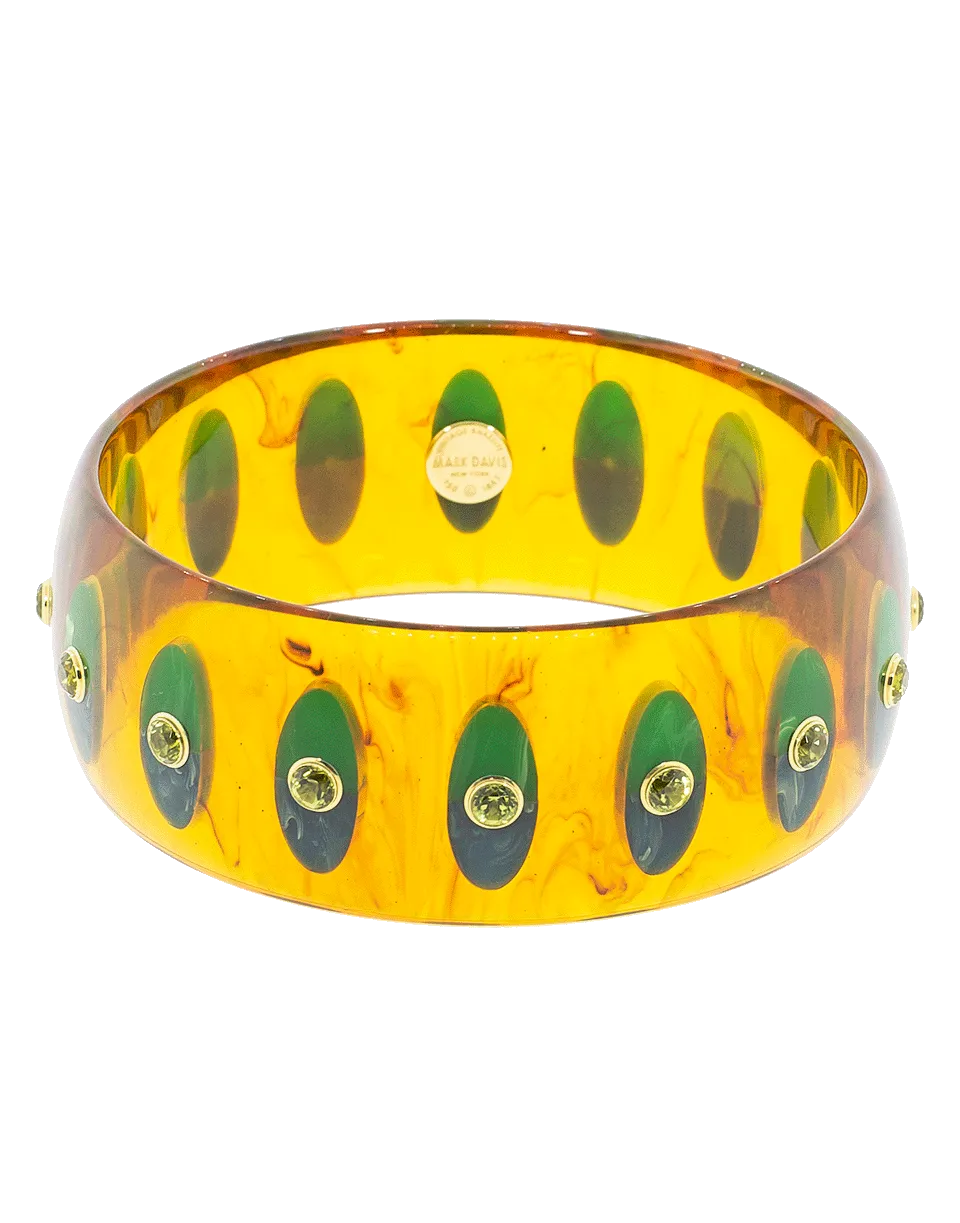 Clear Tortoise with Circles Bakelite Bangle