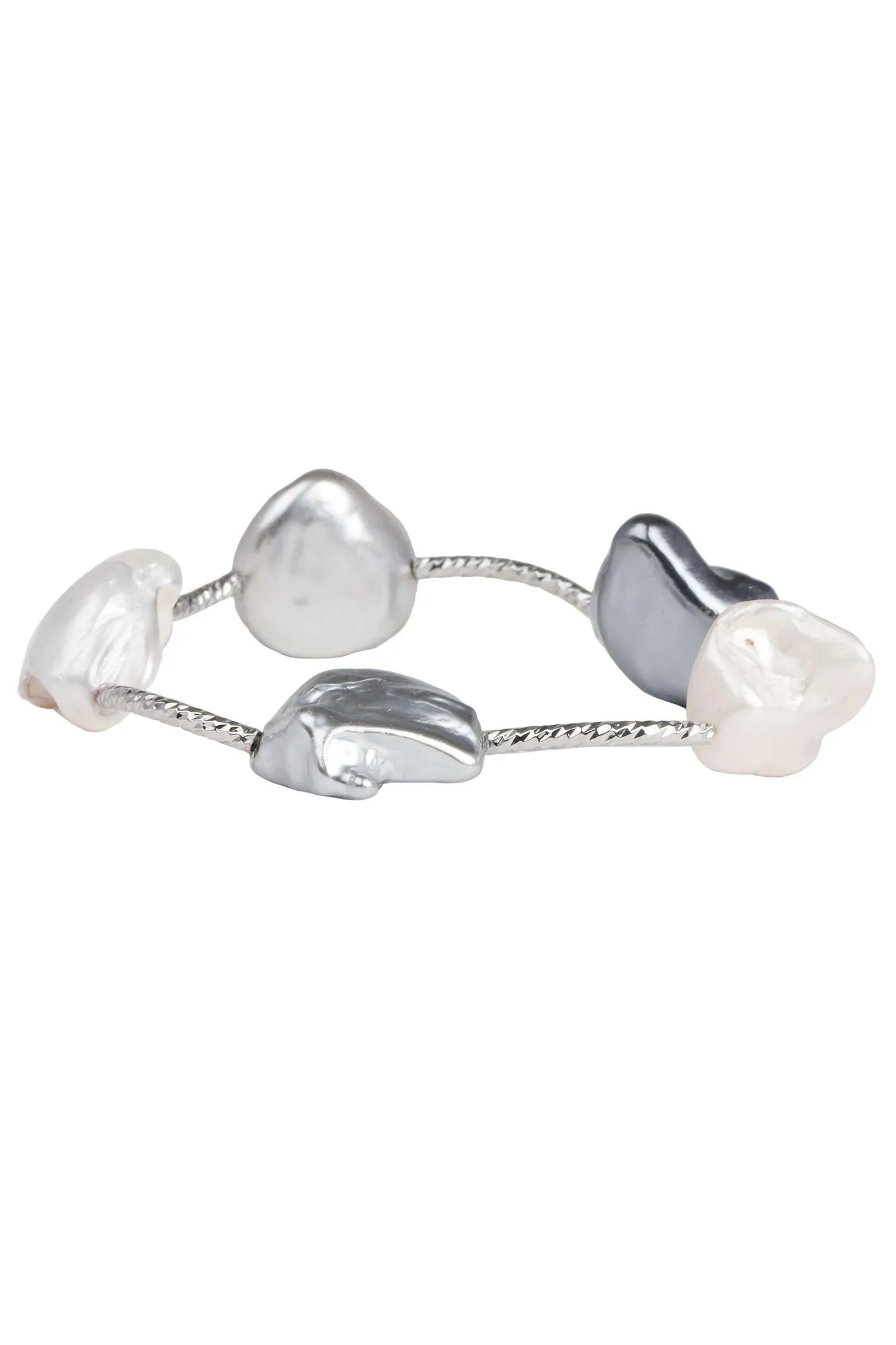 Colored Baroque Pearl Statement Bracelet