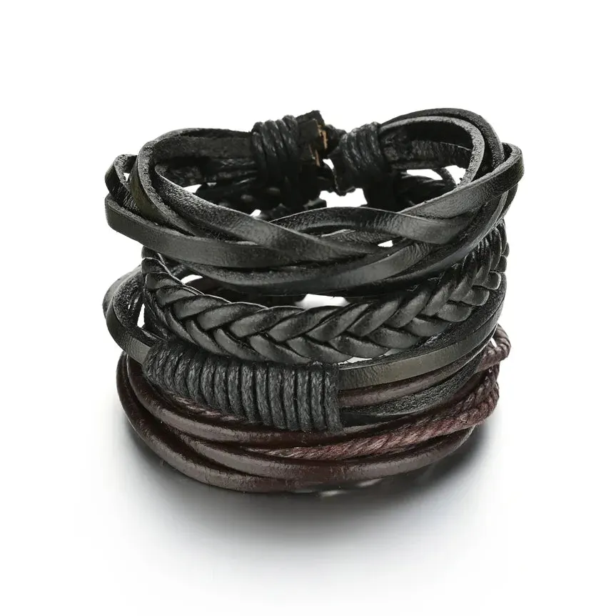 Crafted Boho Leather Wrap Bracelets for Men or Women