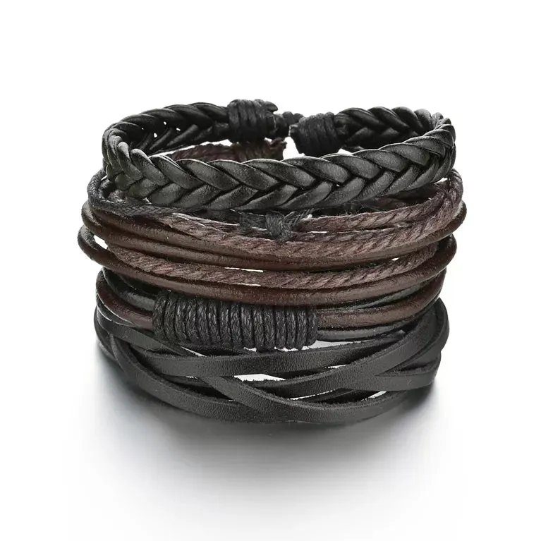 Crafted Boho Leather Wrap Bracelets for Men or Women