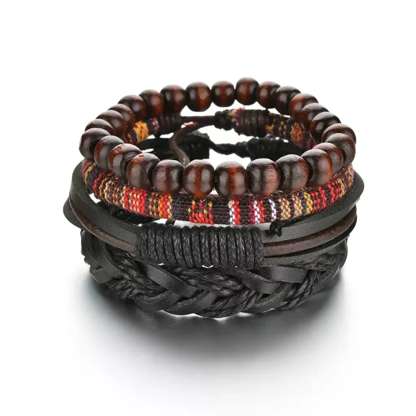 Crafted Boho Leather Wrap Bracelets for Men or Women