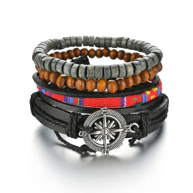 Crafted Boho Leather Wrap Bracelets for Men or Women