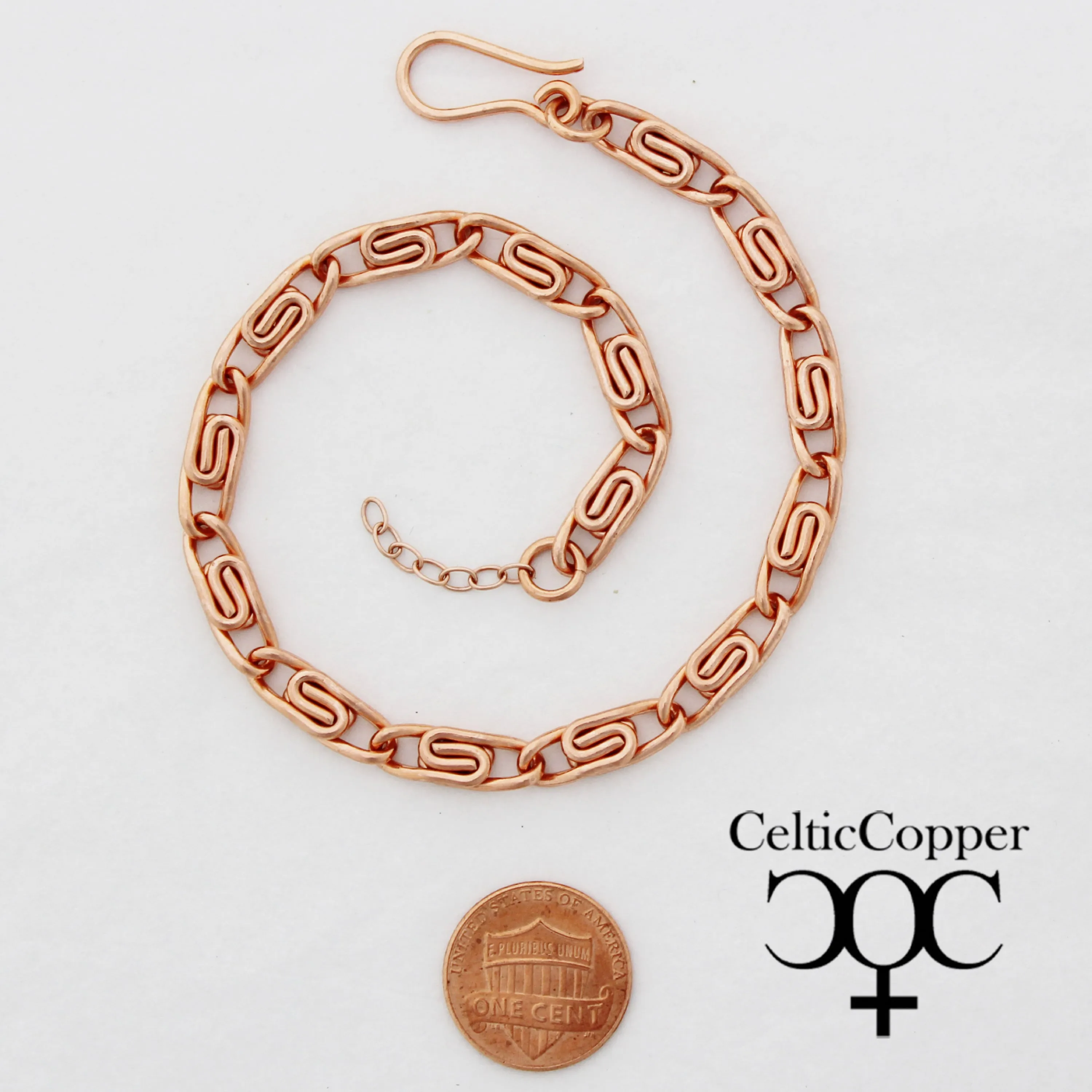 Custom Anklet Chain Solid Copper Celtic Scroll Chain Copper Anklet AC66 Adjustable Solid Copper Ankle Chain Custom Ankle Bracelet