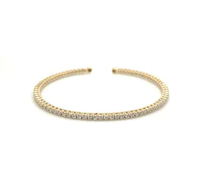 Diamond Open Flex Gold Bangle B002