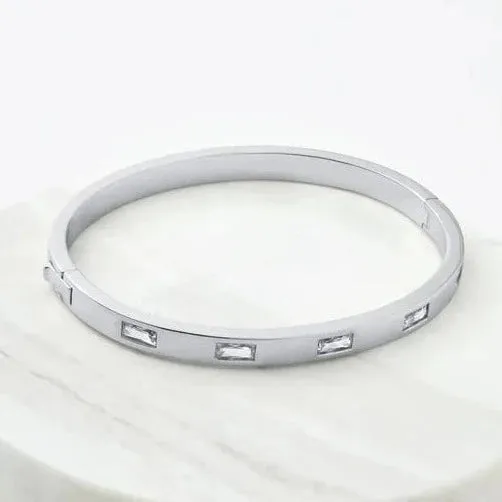 Ebony Bracelet - Silver/Clear