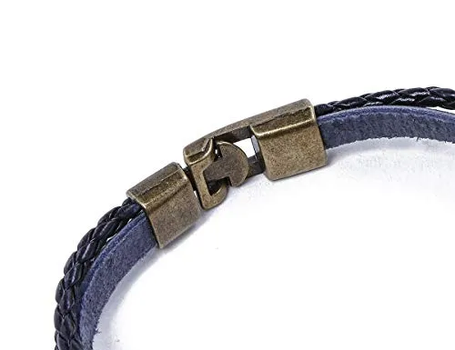 Electomania Zodiac Sign Constellation Zodiac Star Sun Sign Handmade Black Leather Bracelet For Unisex