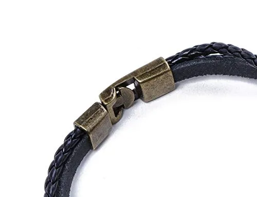 Electomania Zodiac Sign Constellation Zodiac Star Sun Sign Handmade Black Leather Bracelet For Unisex