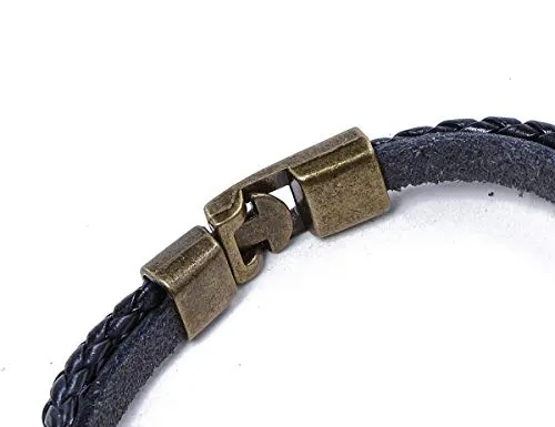 Electomania Zodiac Sign Constellation Zodiac Star Sun Sign Handmade Black Leather Bracelet For Unisex