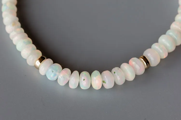 Ethiopian Opal Beaded Bracelet in 14K Yellow Gold