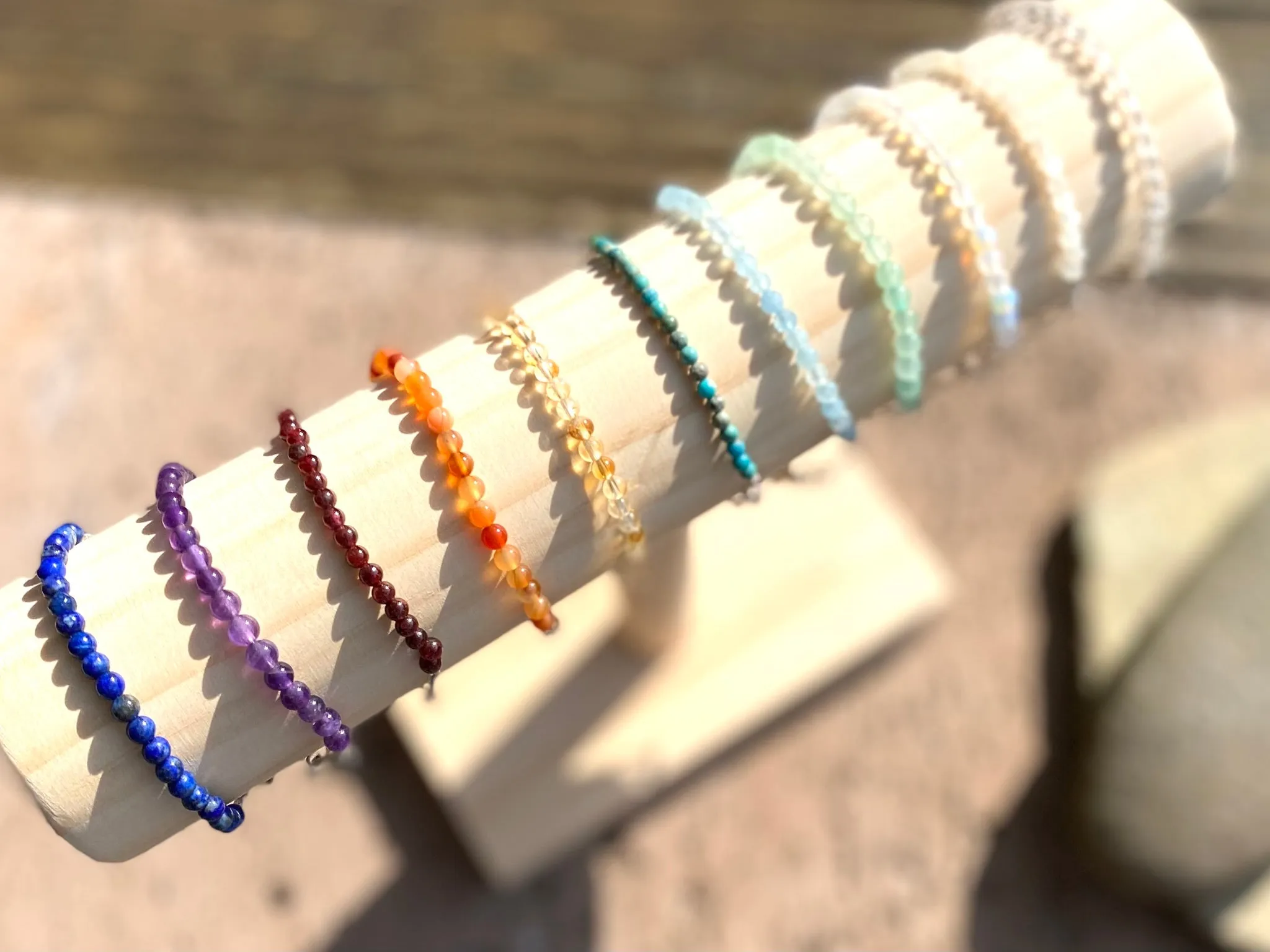 Gemstone Paper Clip Chain Bracelet