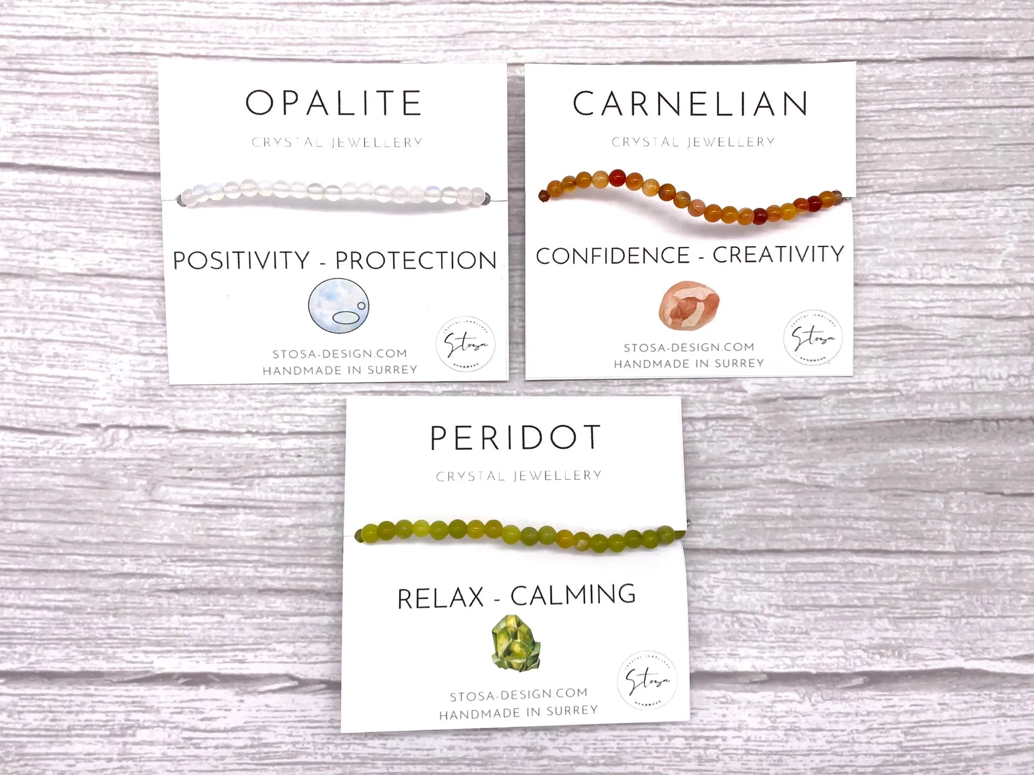 Gemstone Paper Clip Chain Bracelet