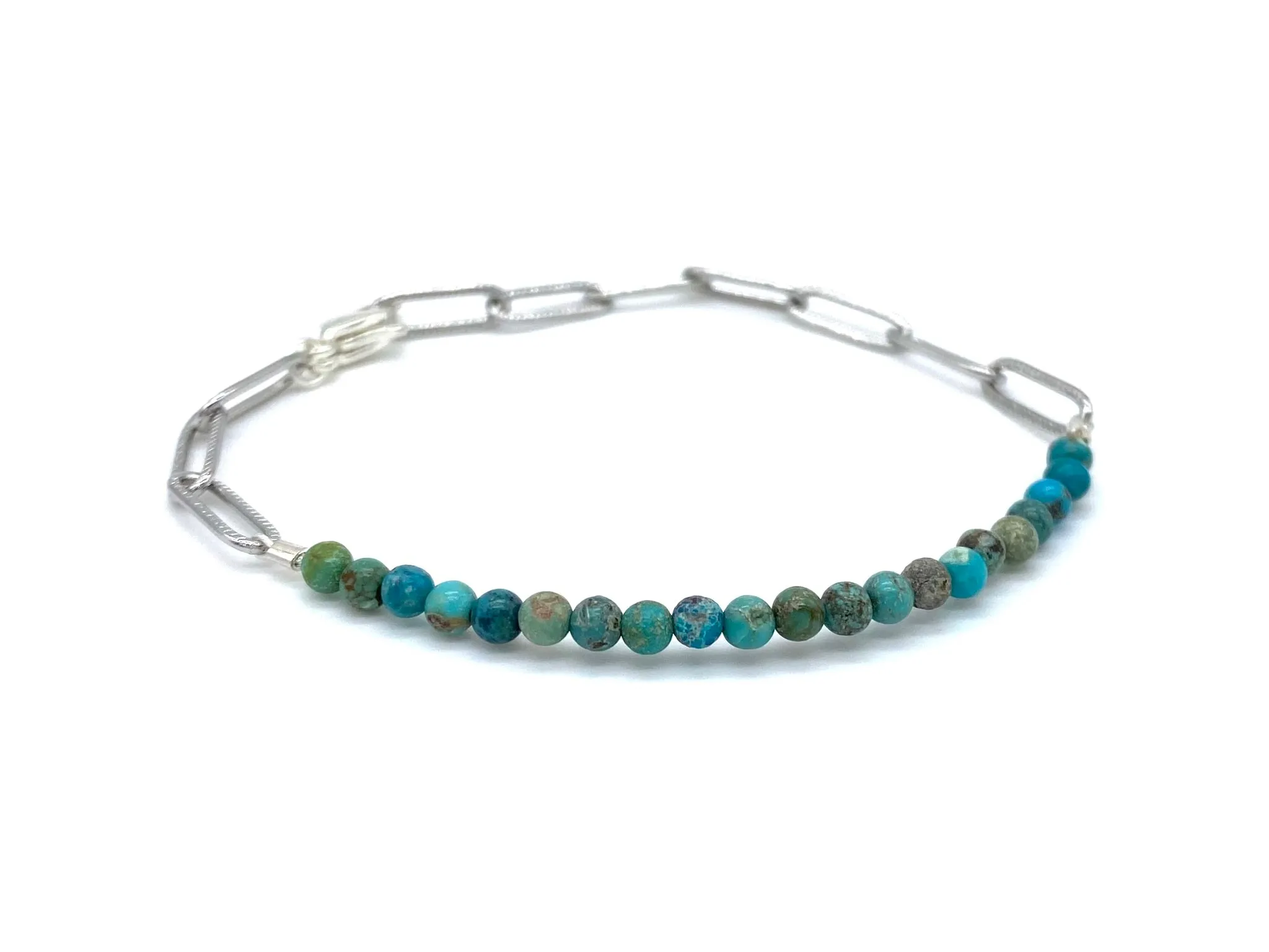 Gemstone Paper Clip Chain Bracelet