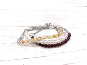 Gemstone Paper Clip Chain Bracelet