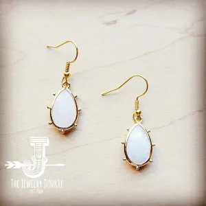 Genuine Moonstone Teardrop Earrings