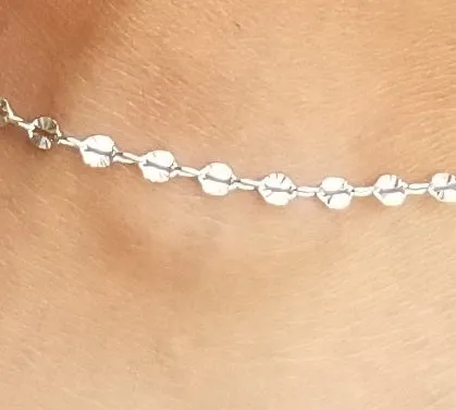 Glitter Sun Anklet (Sterling Silver)