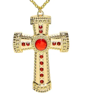 Gold Cross with Gems Necklace