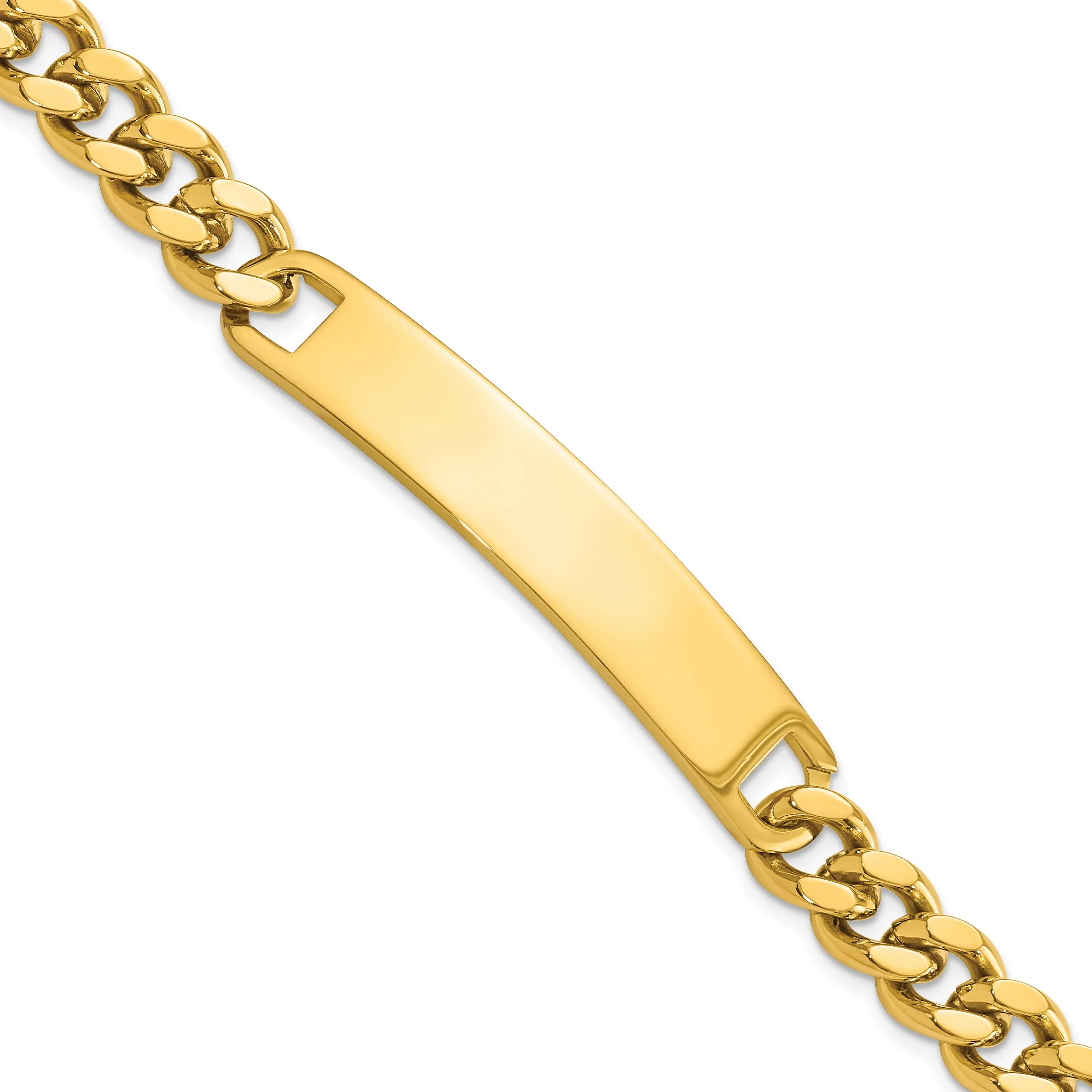 Gold Plated Large Polished ID Bracelet 8.25-inch