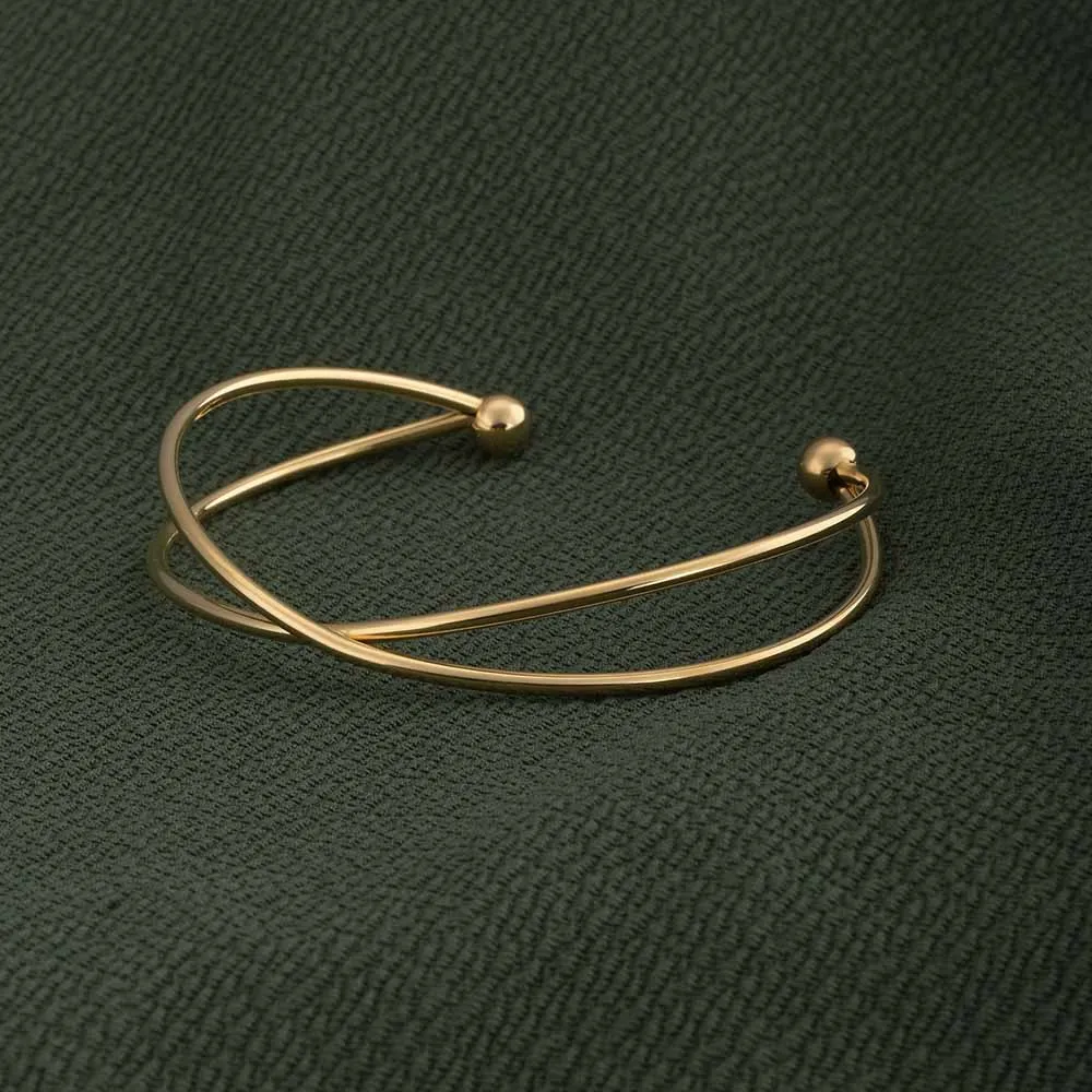 Golden Crossover Kada Bracelet