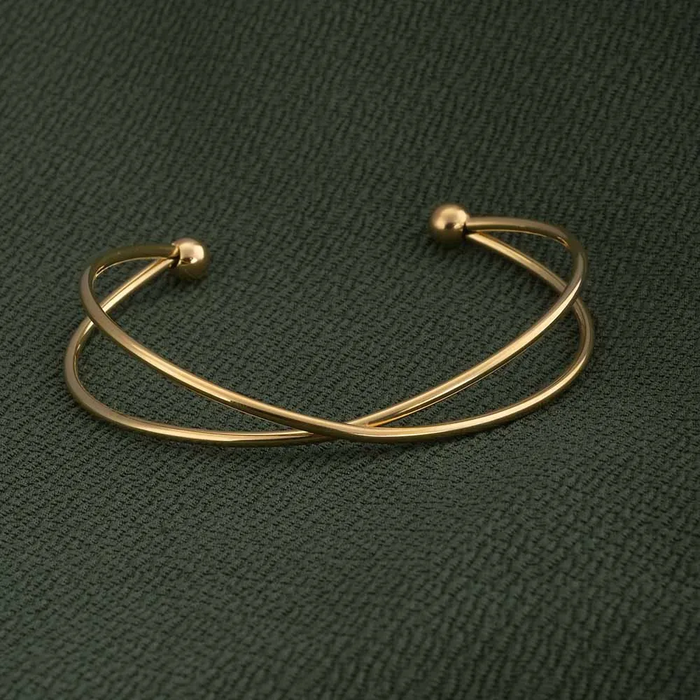 Golden Crossover Kada Bracelet