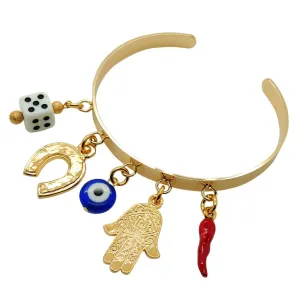 Good Luck Charm Cuff Bracelet