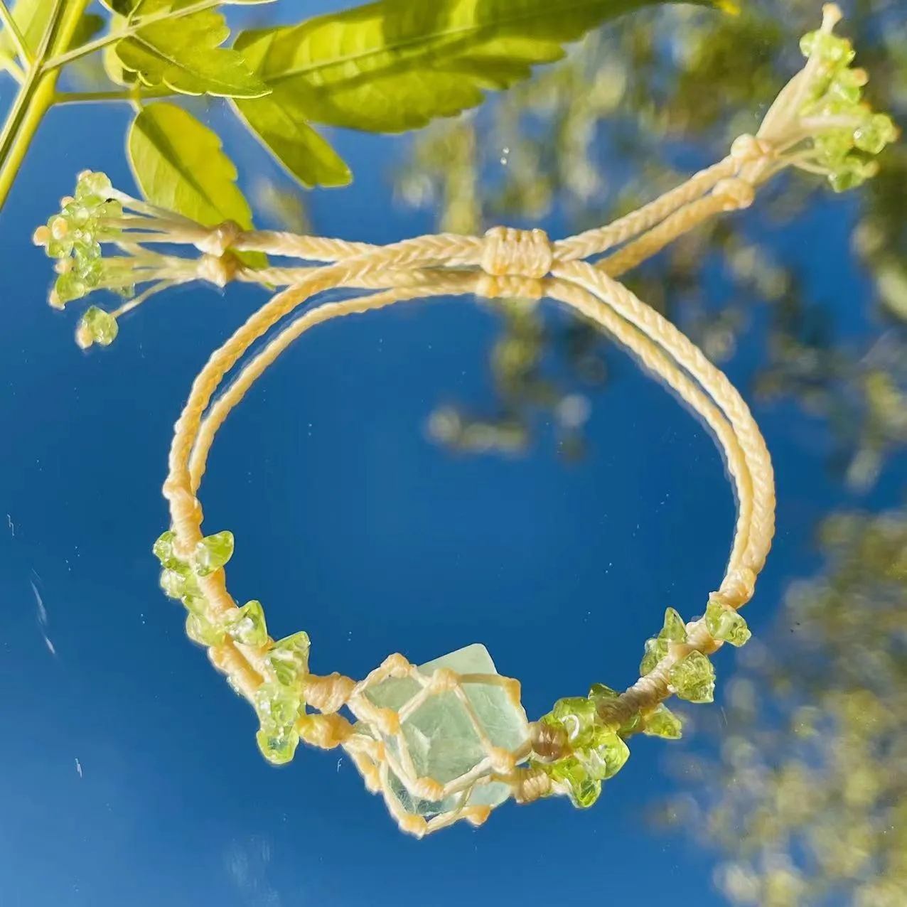 Green Fluorite Gem Lady Bracelet,Exquisite Hand-Woven Bracelet,Pastoral Style Match Jewelry 💎✨