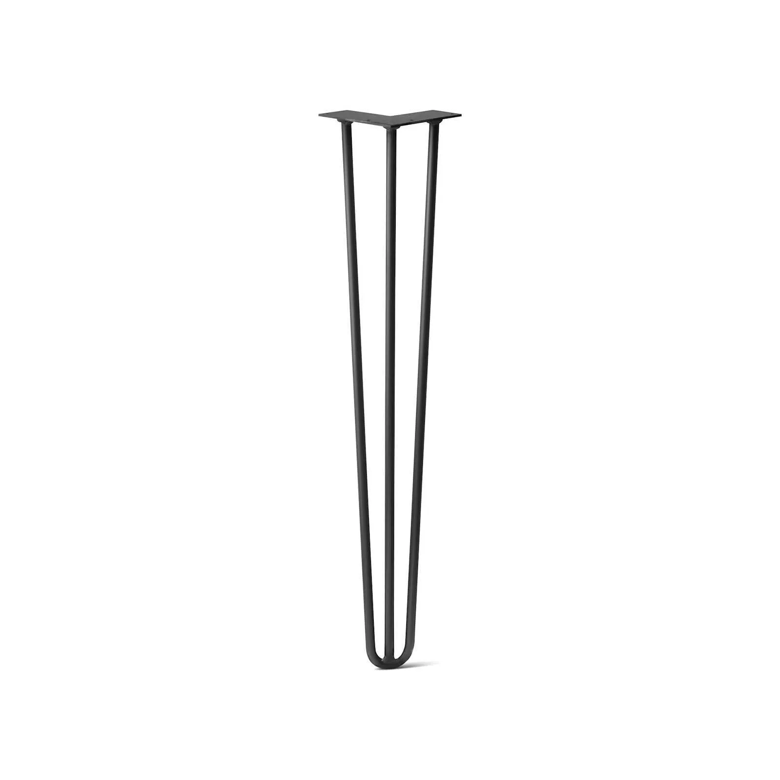 Hairpin Leg (Sold Separately), 3-Rod Design - Jet Black Satin Powder Coated Finish