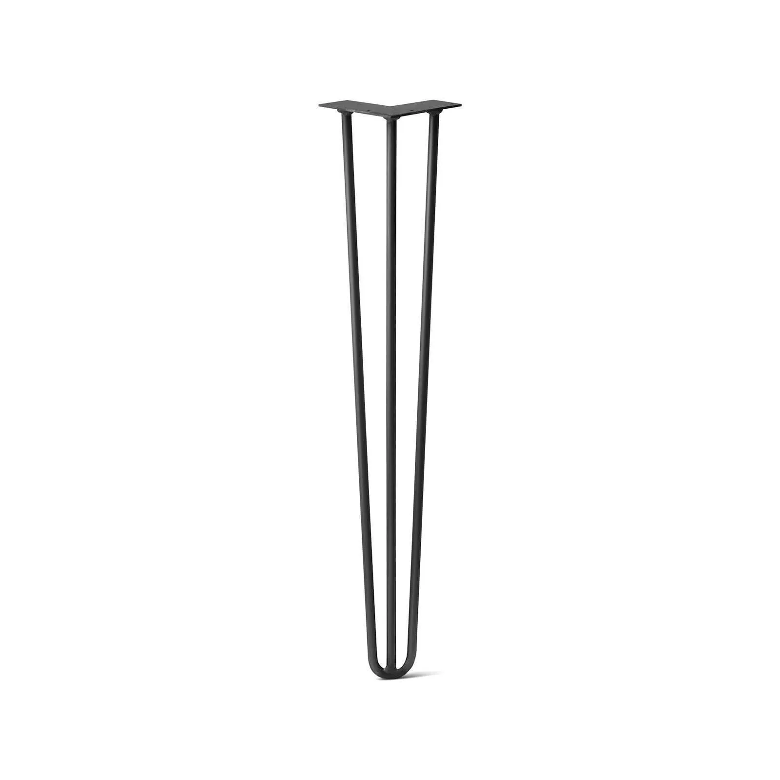 Hairpin Leg (Sold Separately), 3-Rod Design - Jet Black Satin Powder Coated Finish