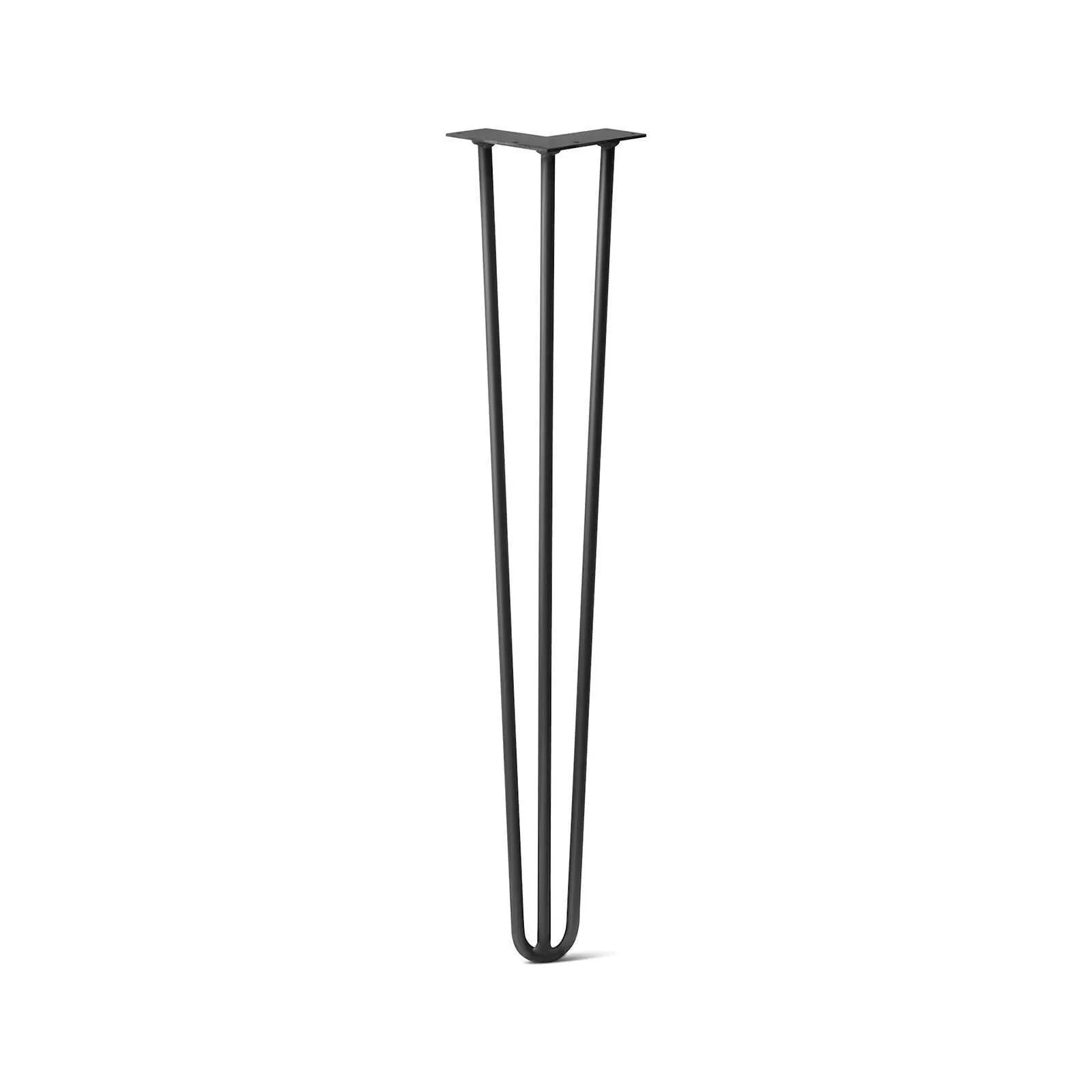 Hairpin Leg (Sold Separately), 3-Rod Design - Jet Black Satin Powder Coated Finish