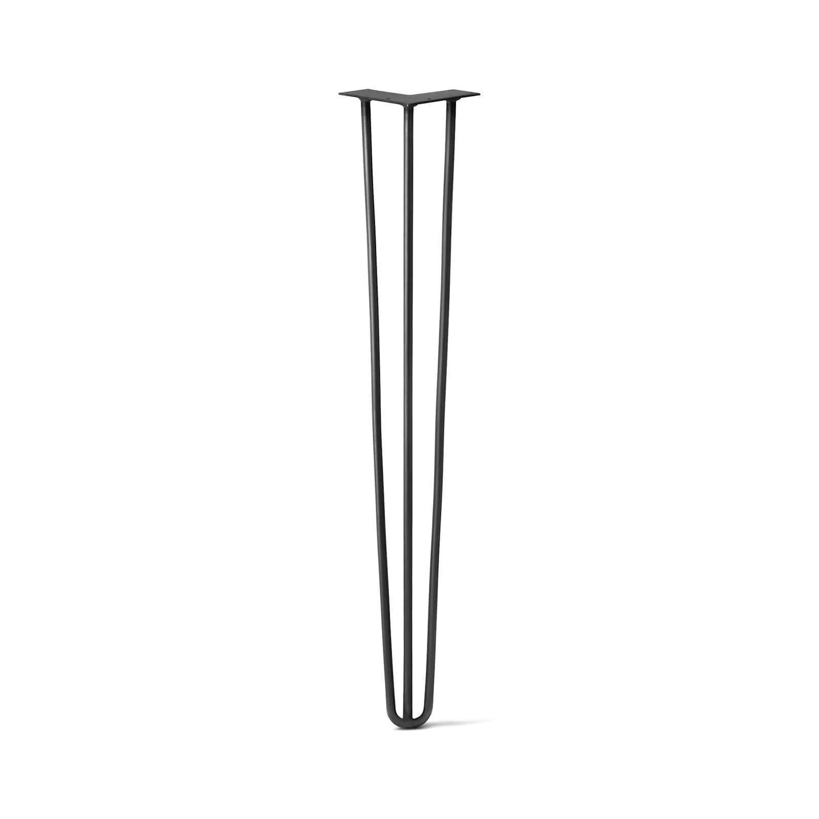 Hairpin Leg (Sold Separately), 3-Rod Design - Jet Black Satin Powder Coated Finish