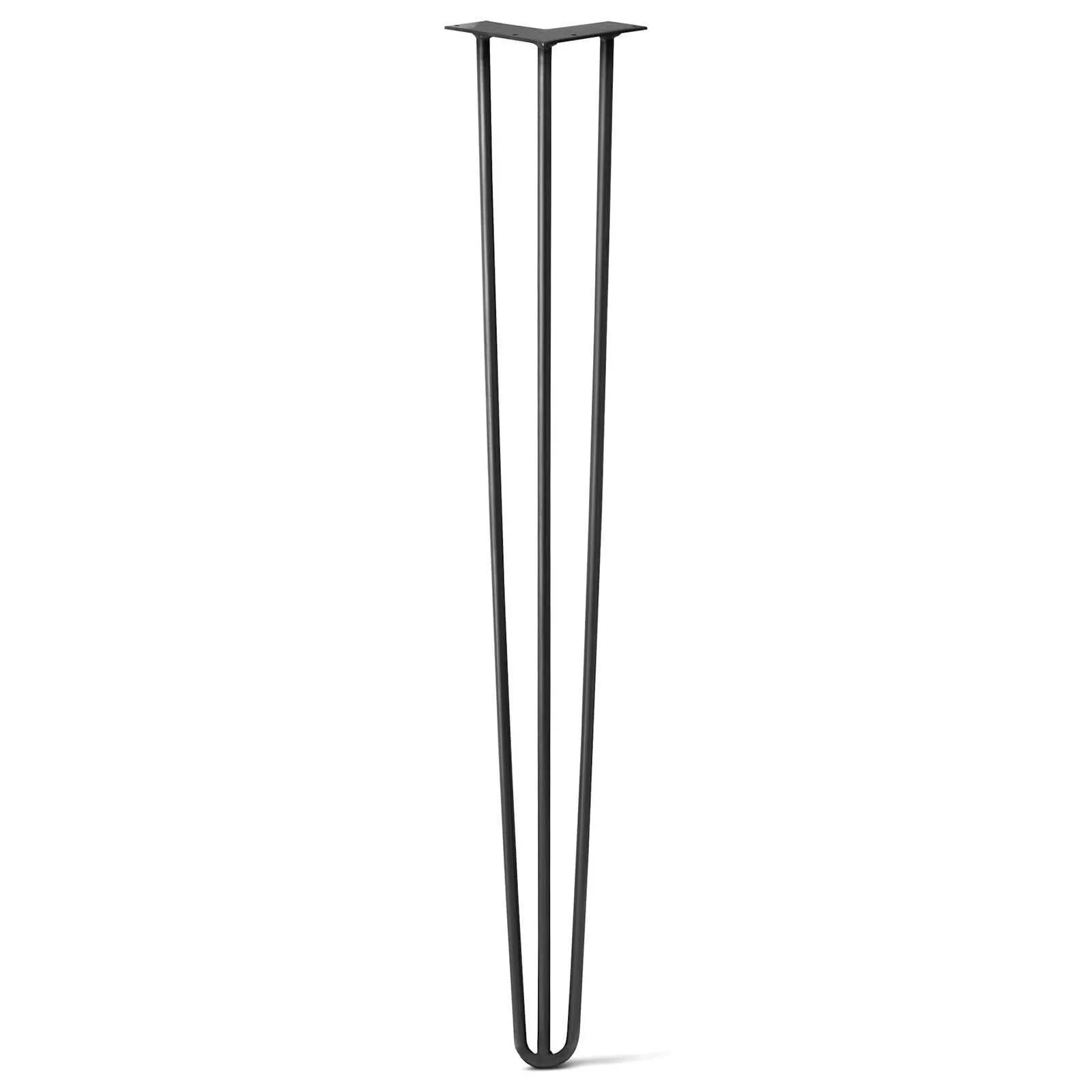 Hairpin Leg (Sold Separately), 3-Rod Design - Jet Black Satin Powder Coated Finish