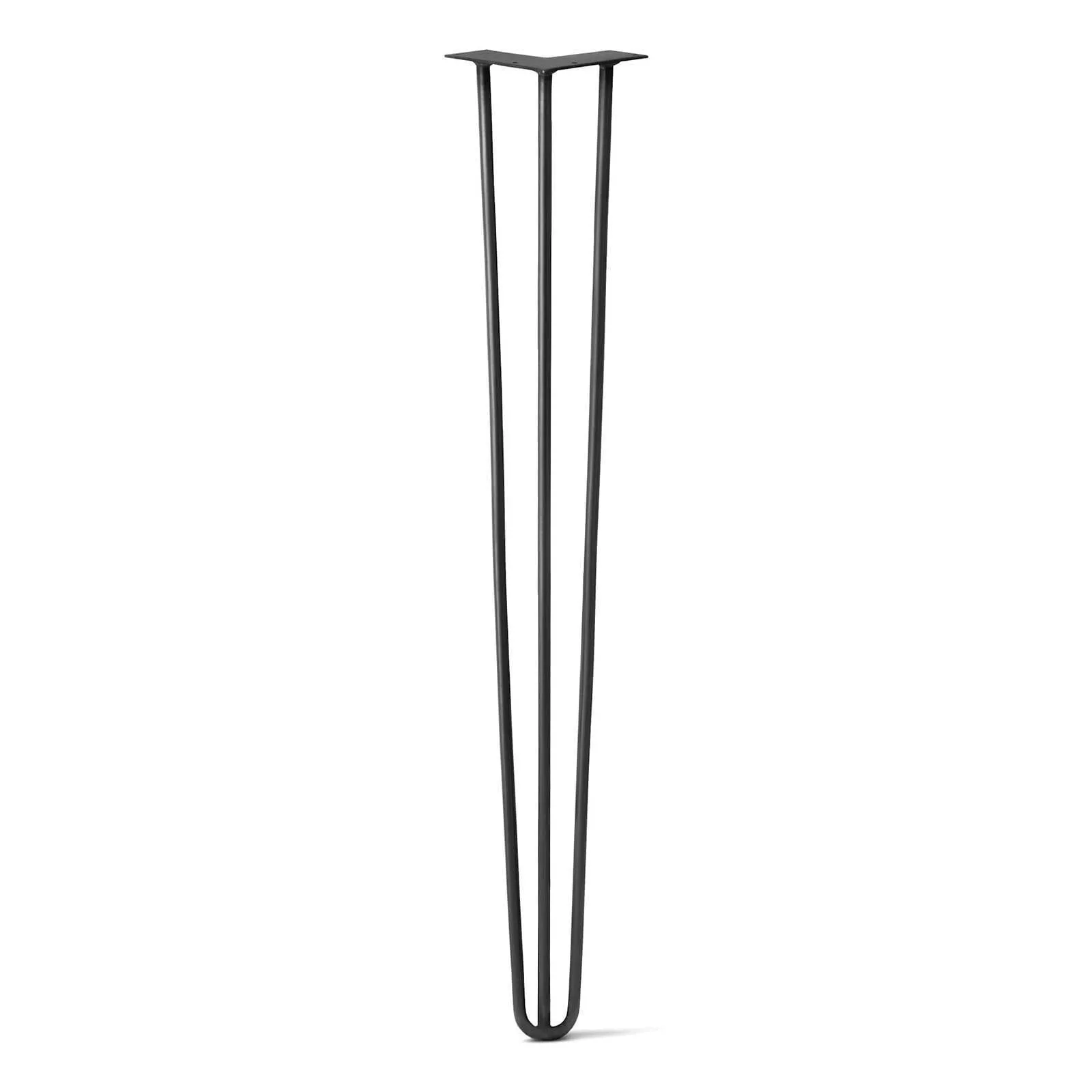 Hairpin Leg (Sold Separately), 3-Rod Design - Jet Black Satin Powder Coated Finish