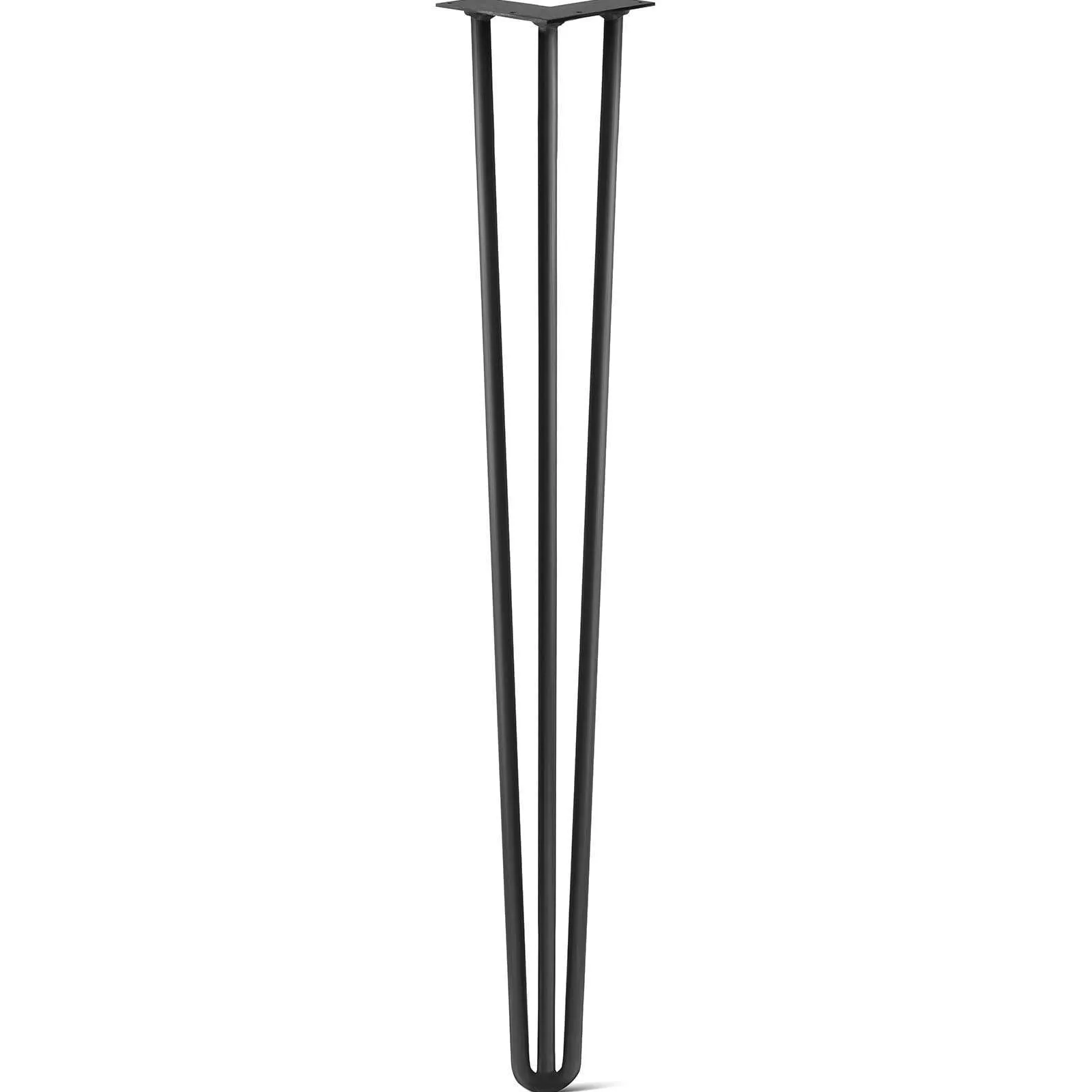 Hairpin Leg (Sold Separately), 3-Rod Design - Jet Black Satin Powder Coated Finish