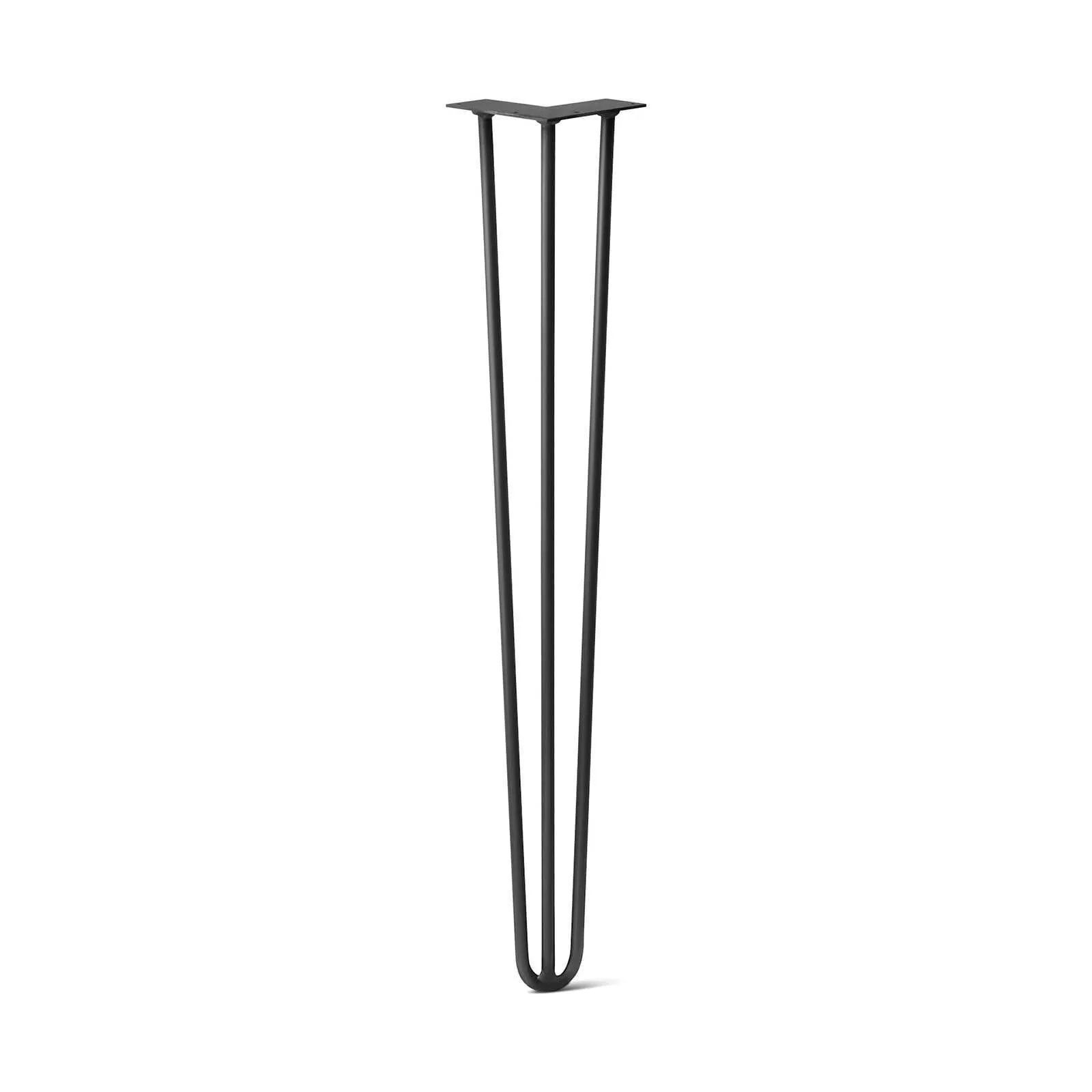 Hairpin Leg (Sold Separately), 3-Rod Design - Jet Black Satin Powder Coated Finish