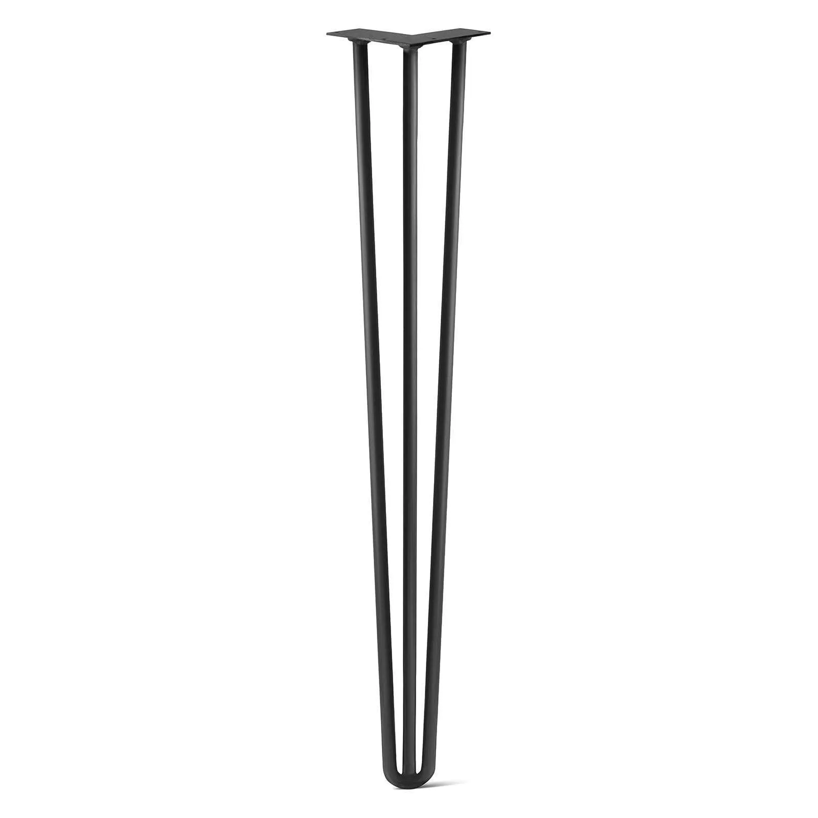 Hairpin Leg (Sold Separately), 3-Rod Design - Jet Black Satin Powder Coated Finish