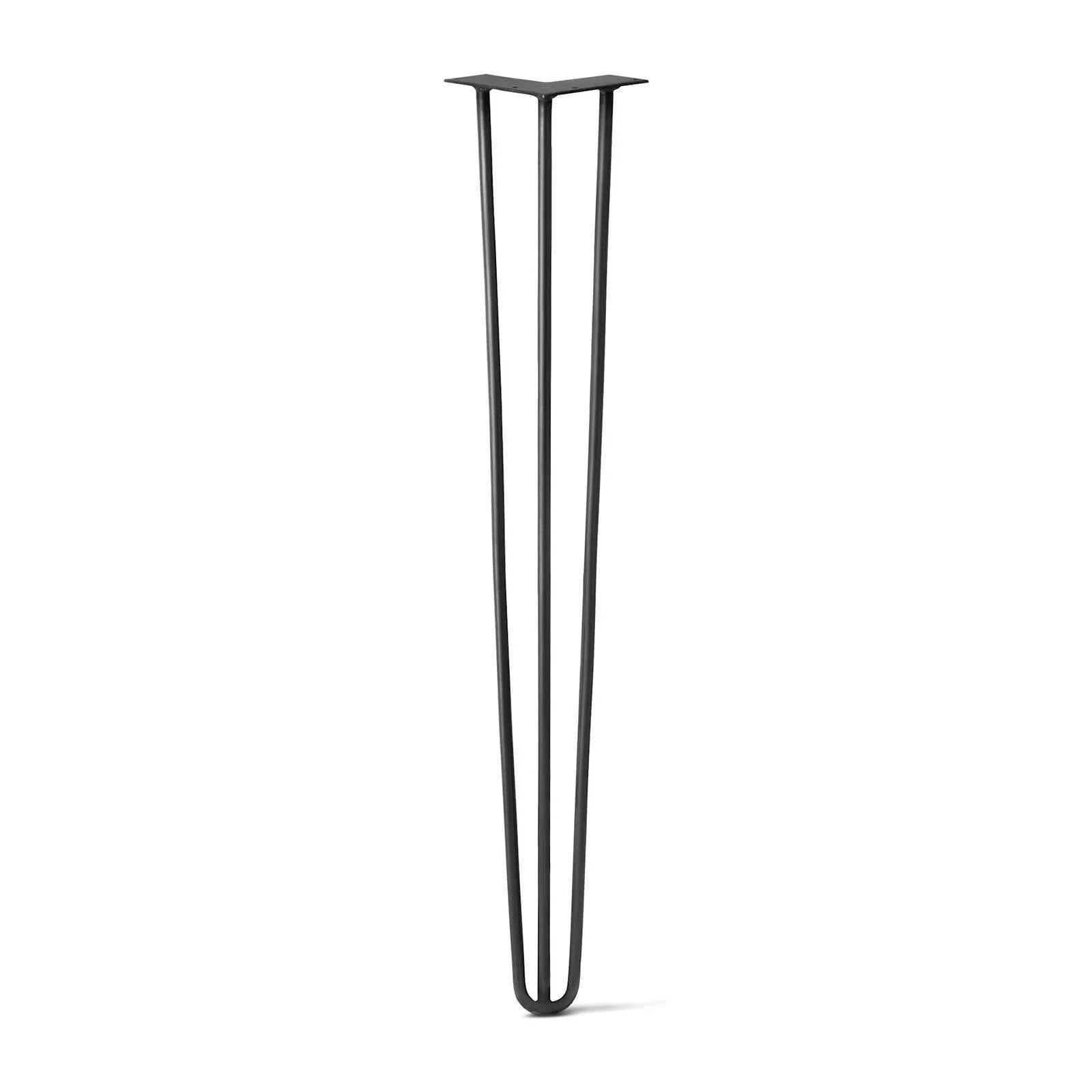 Hairpin Leg (Sold Separately), 3-Rod Design - Jet Black Satin Powder Coated Finish