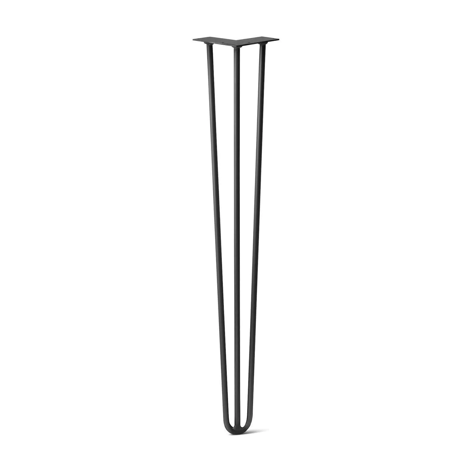 Hairpin Leg (Sold Separately), 3-Rod Design - Jet Black Satin Powder Coated Finish