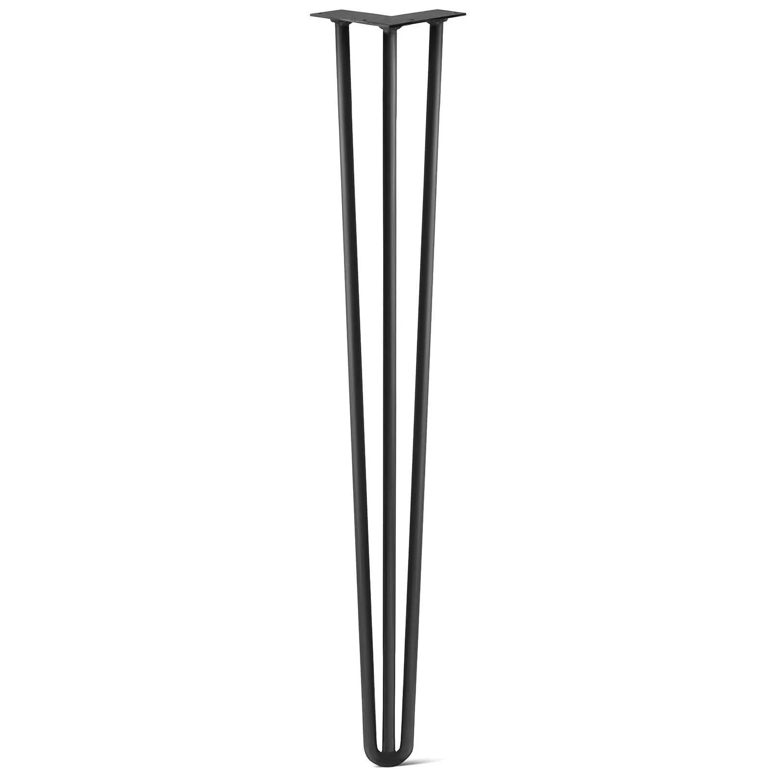 Hairpin Leg (Sold Separately), 3-Rod Design - Jet Black Satin Powder Coated Finish