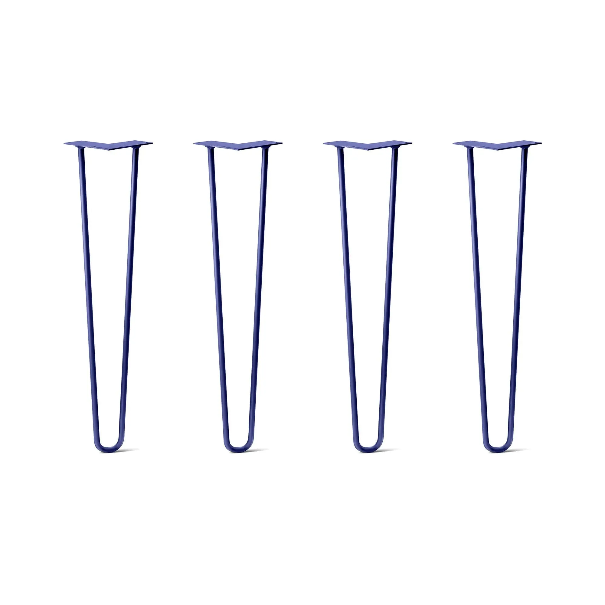 Hairpin Legs Set of 4, 2-Rod Design - Midnight Blue (Navy) Powder Coated Finish