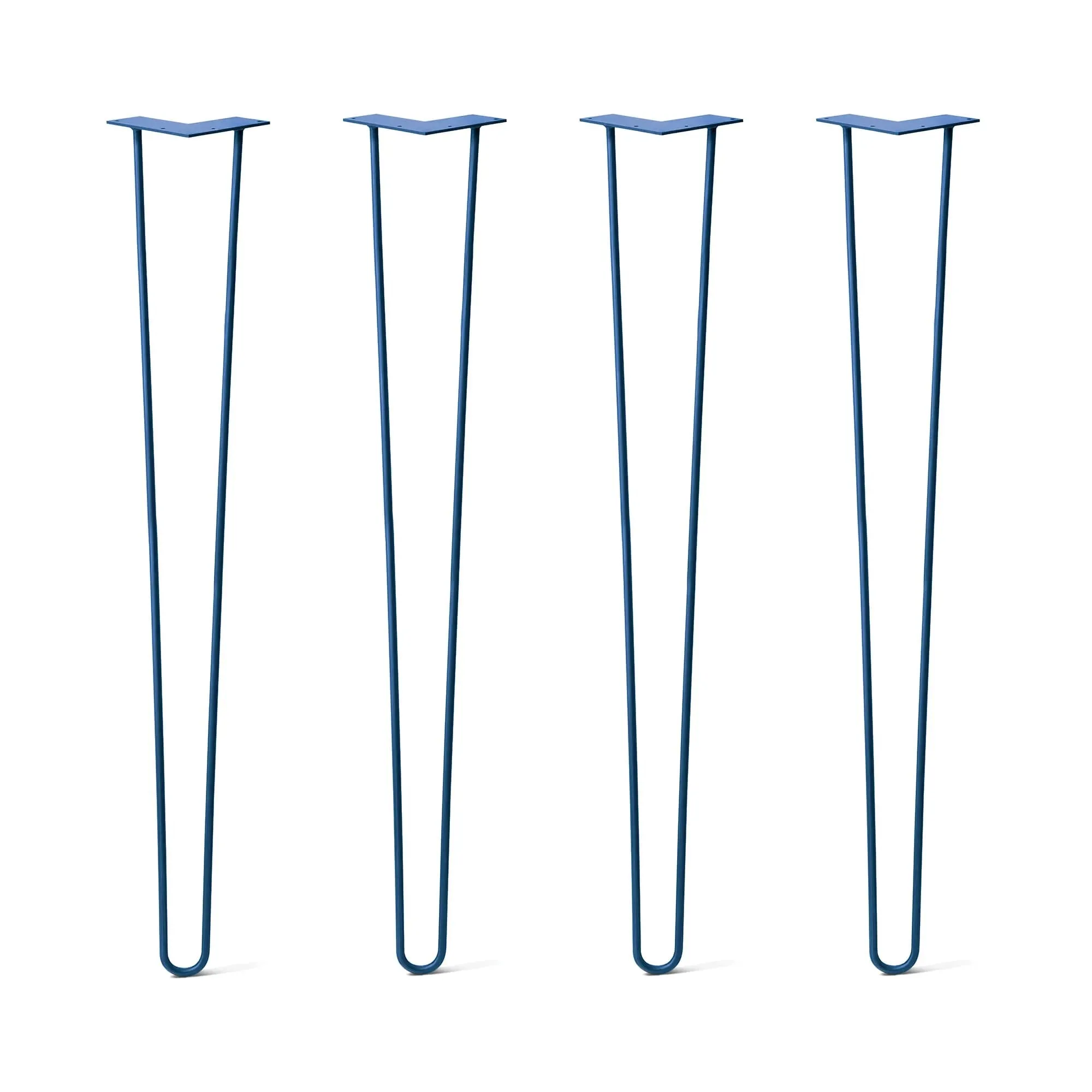 Hairpin Legs Set of 4, 2-Rod Design - Midnight Blue (Navy) Powder Coated Finish