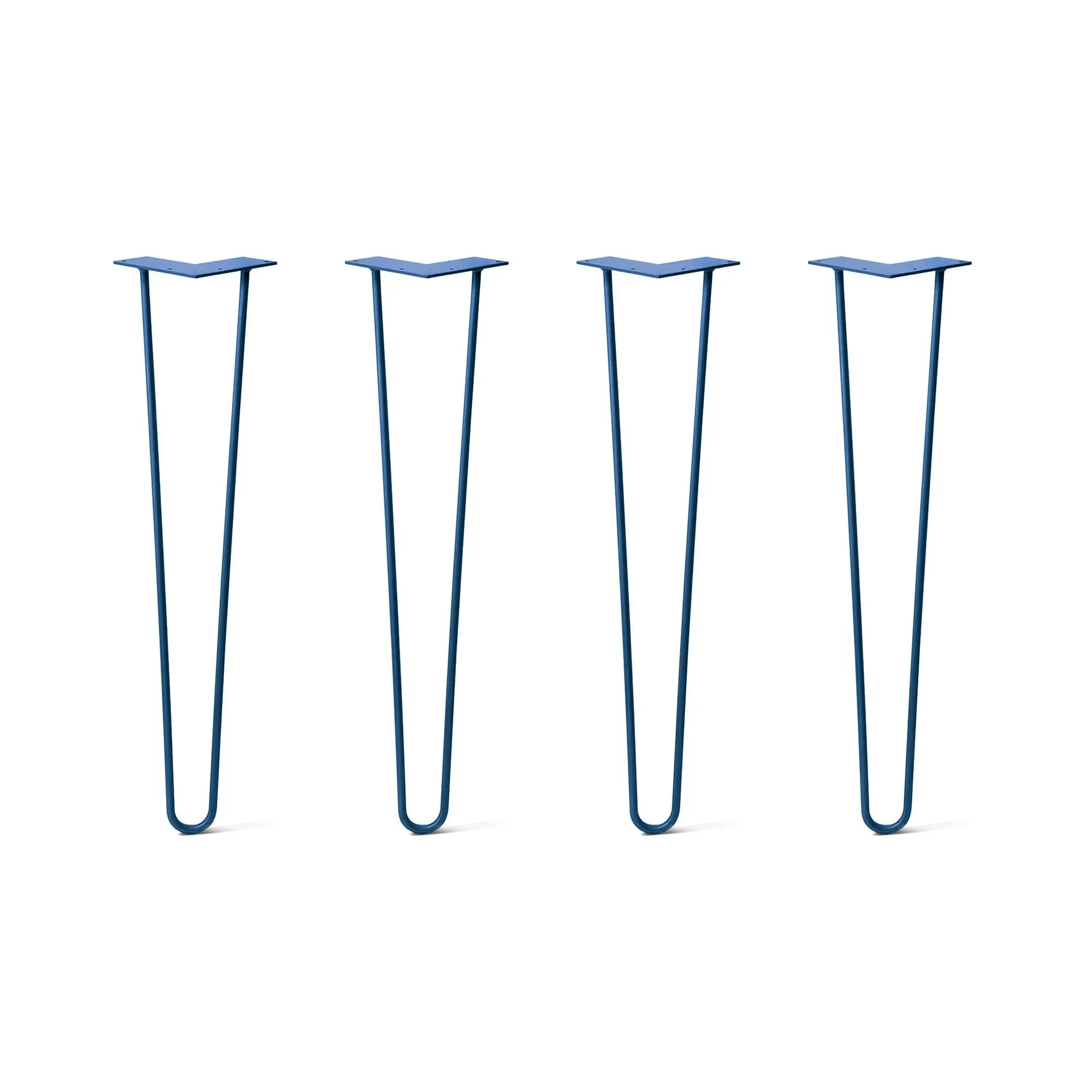 Hairpin Legs Set of 4, 2-Rod Design - Midnight Blue (Navy) Powder Coated Finish