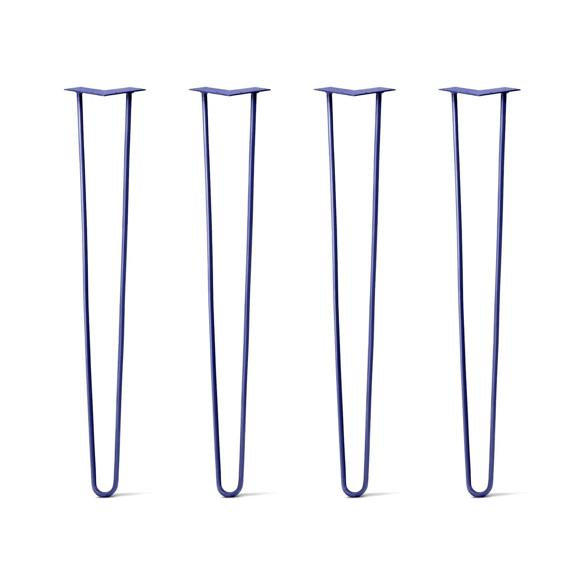 Hairpin Legs Set of 4, 2-Rod Design - Midnight Blue (Navy) Powder Coated Finish