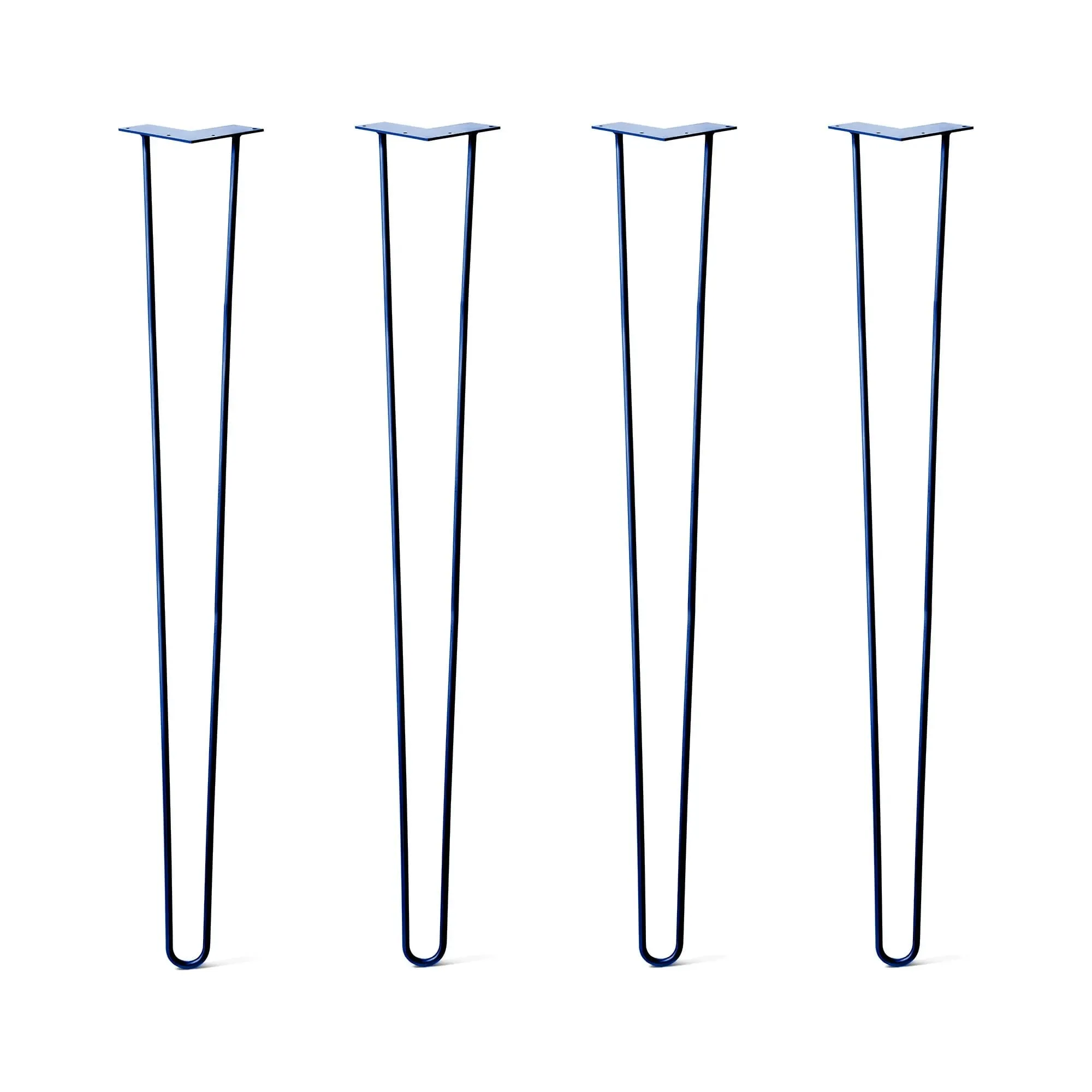 Hairpin Legs Set of 4, 2-Rod Design - Midnight Blue (Navy) Powder Coated Finish