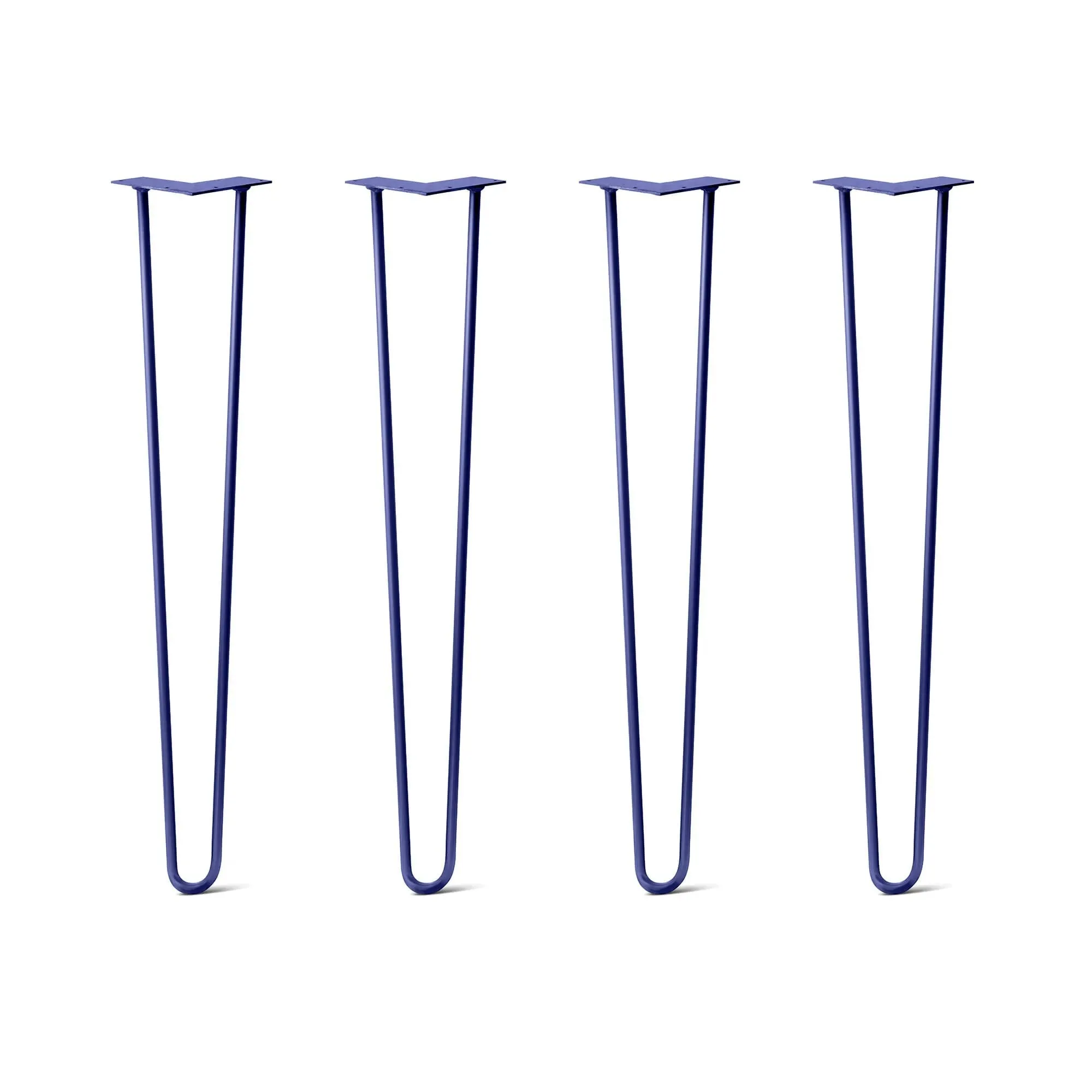 Hairpin Legs Set of 4, 2-Rod Design - Midnight Blue (Navy) Powder Coated Finish