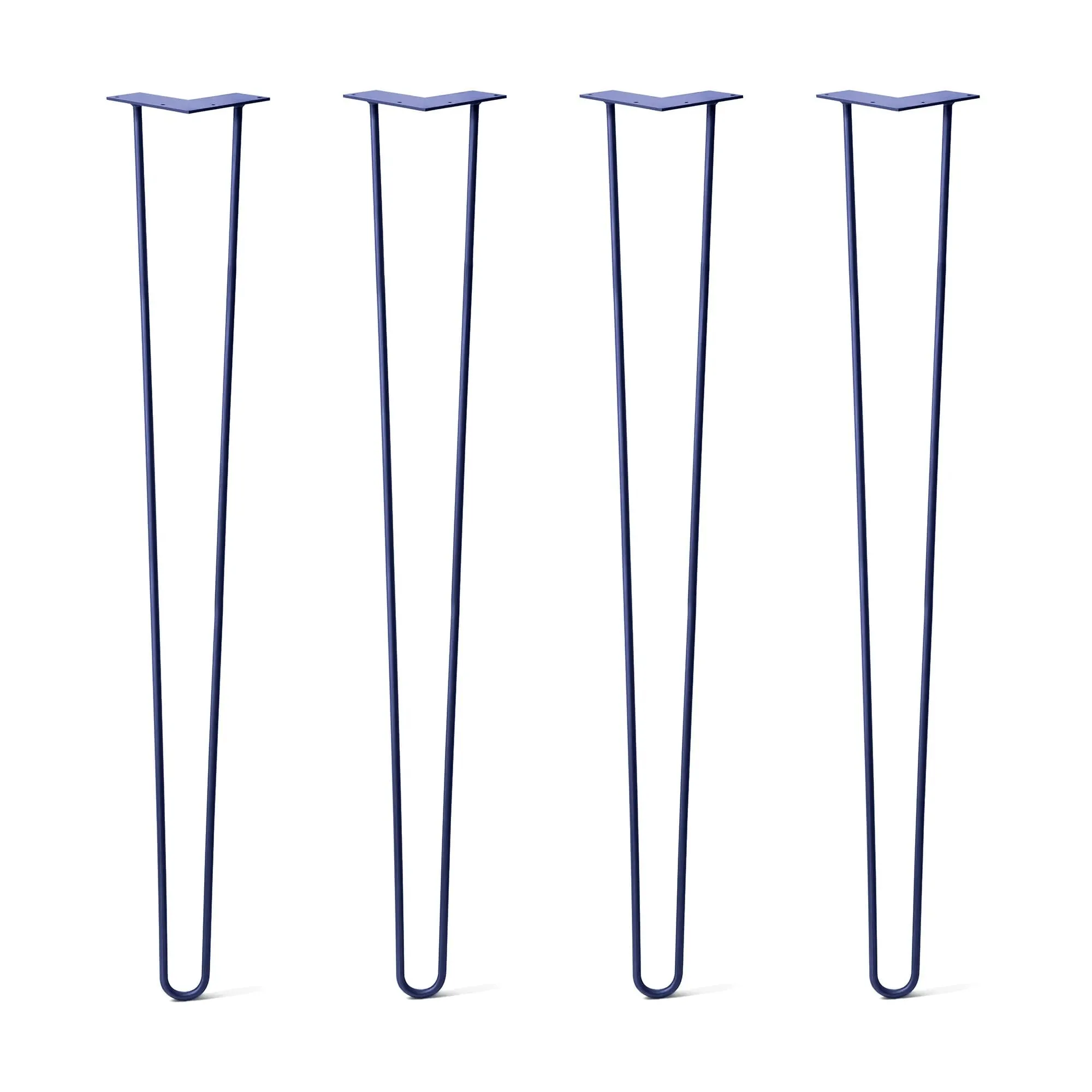 Hairpin Legs Set of 4, 2-Rod Design - Midnight Blue (Navy) Powder Coated Finish