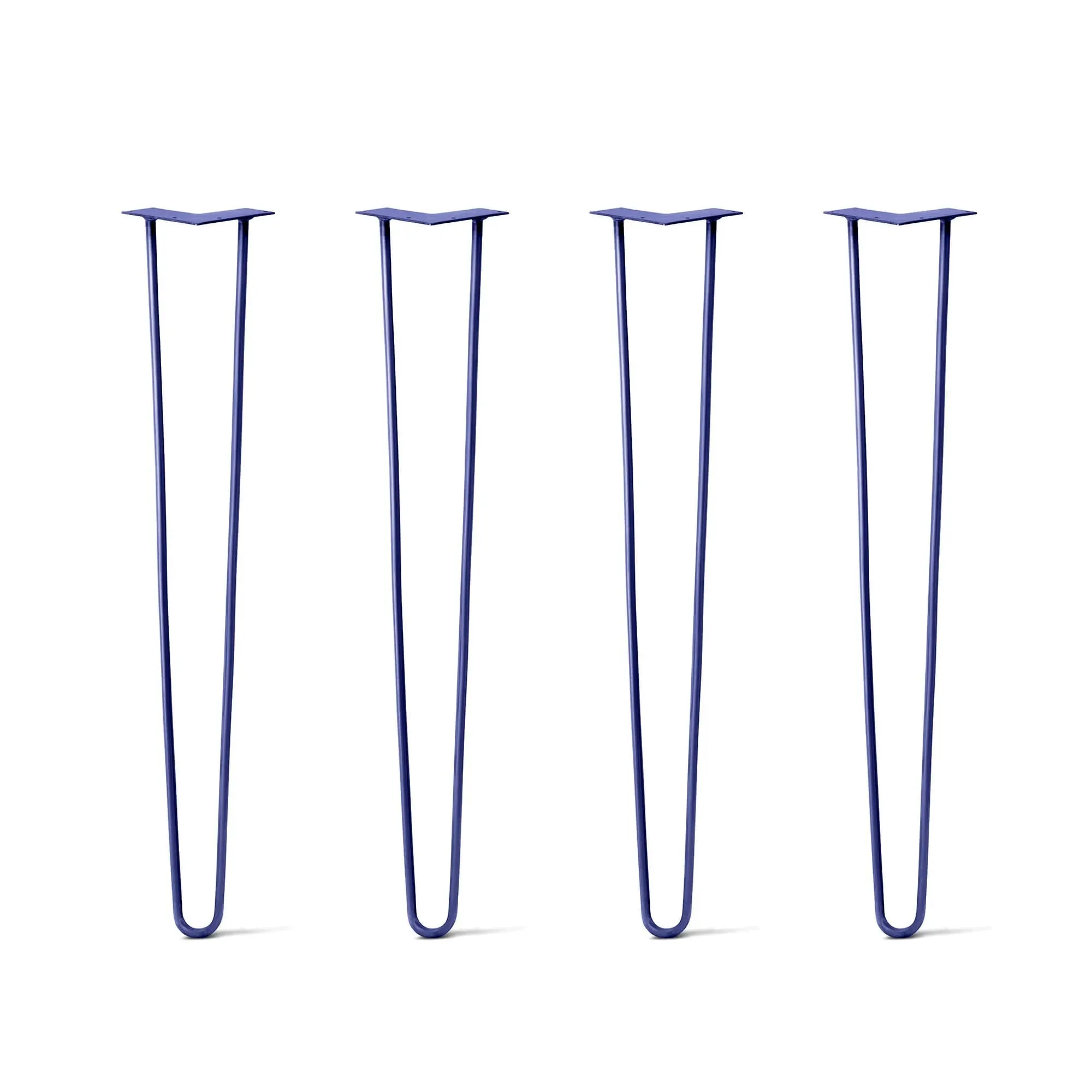 Hairpin Legs Set of 4, 2-Rod Design - Midnight Blue (Navy) Powder Coated Finish