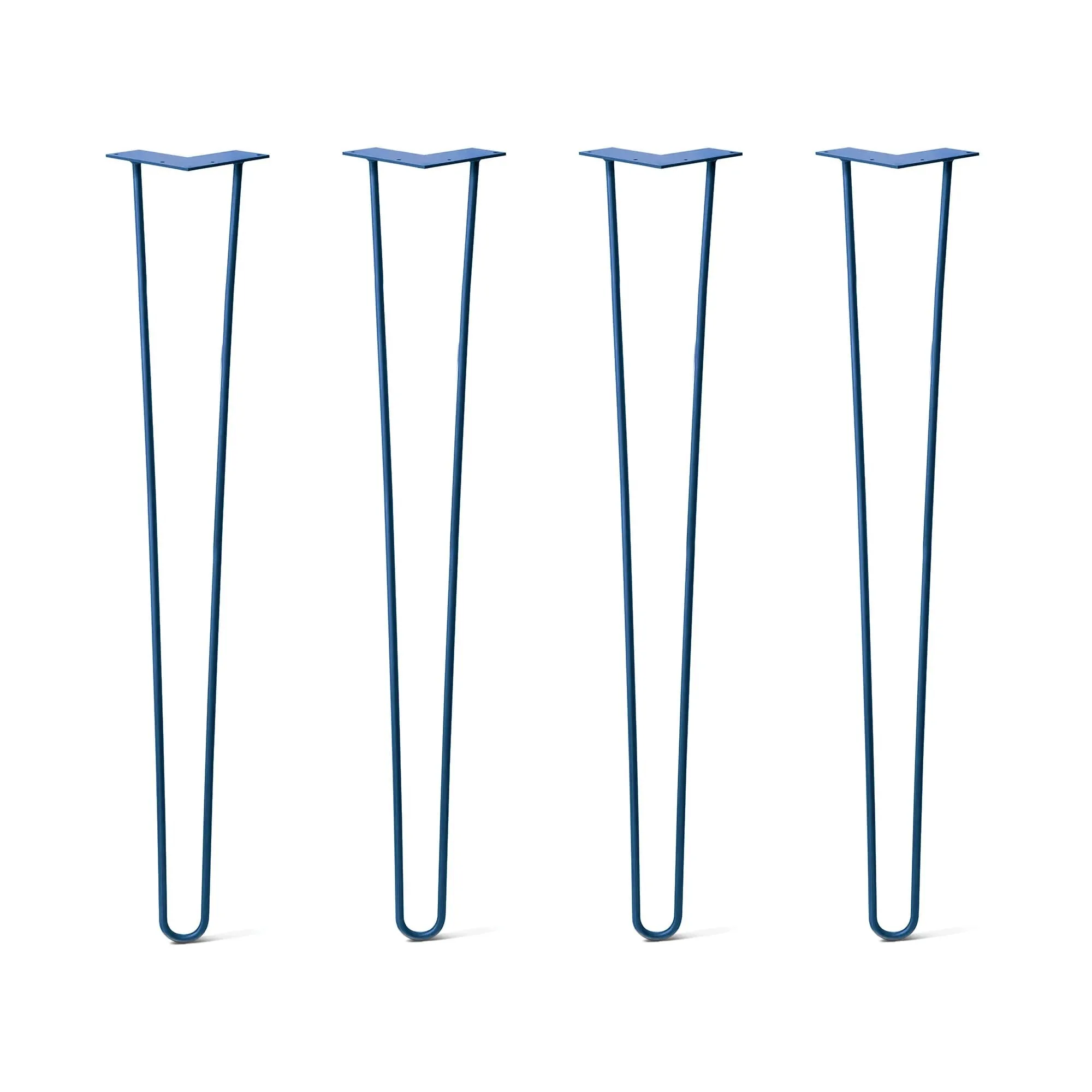 Hairpin Legs Set of 4, 2-Rod Design - Midnight Blue (Navy) Powder Coated Finish